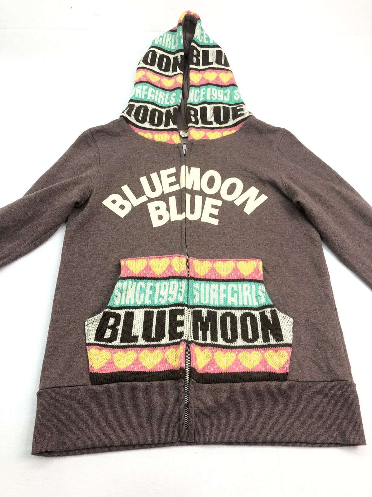 Japanese Brand Bluemoon Blue Zipper Hoodie Big Logo Sweatshirt Size US M / EU 48-50 / 2 - 3 Thumbnail