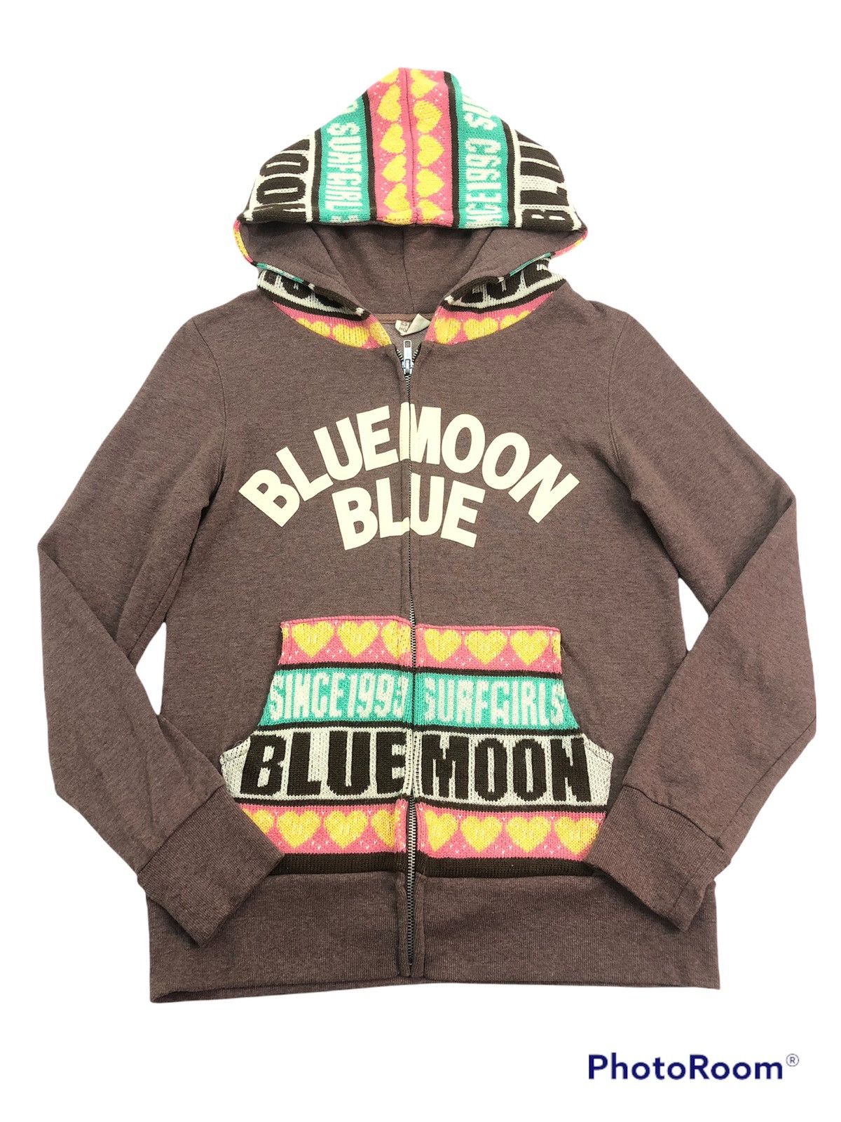 Japanese Brand Bluemoon Blue Zipper Hoodie Big Logo Sweatshirt Size US M / EU 48-50 / 2 - 1 Thumbnail