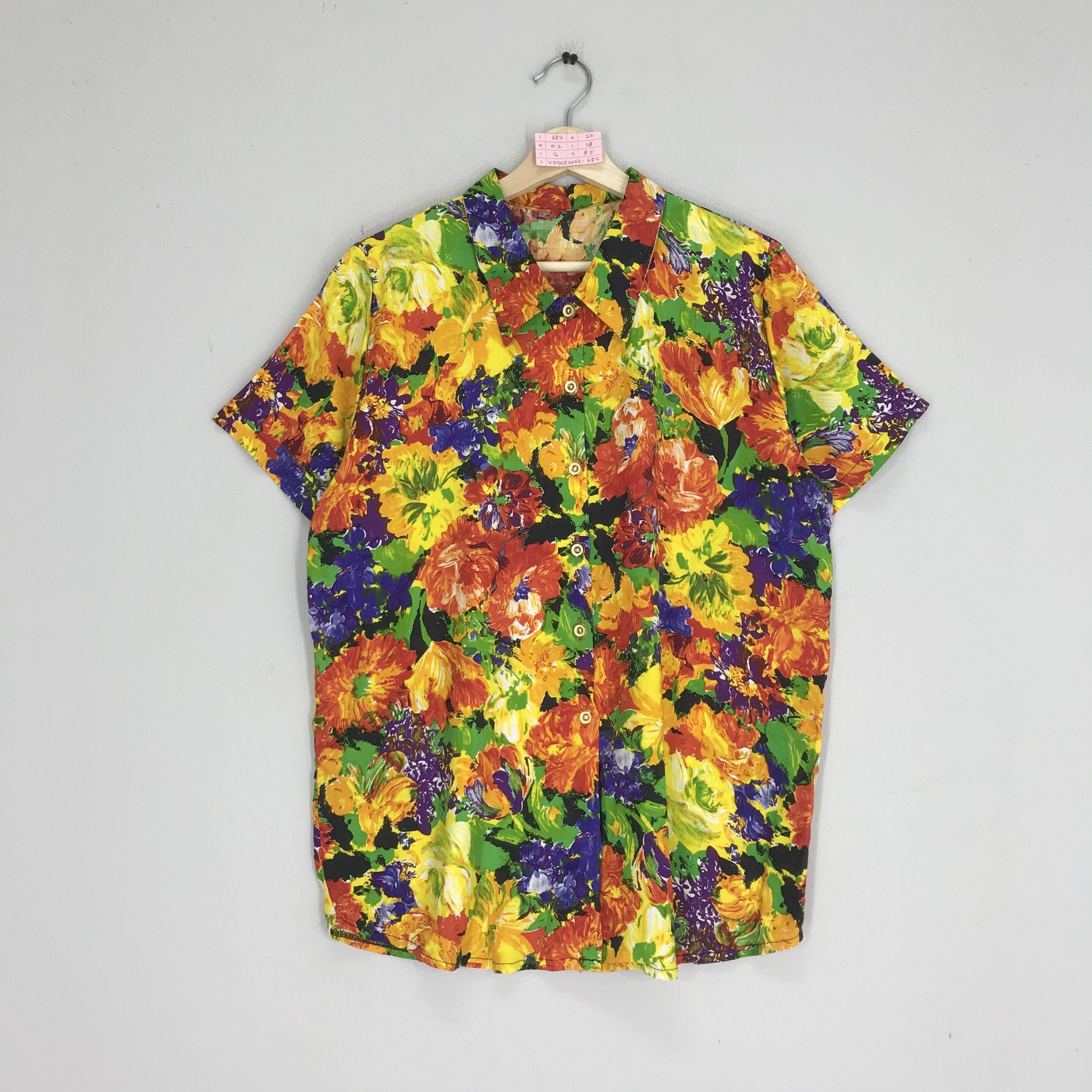 Arts & Science Vintage Psychedelic Colourful Rayon Shirt Pattern Floral Size US L / EU 52-54 / 3 - 1 Thumbnail