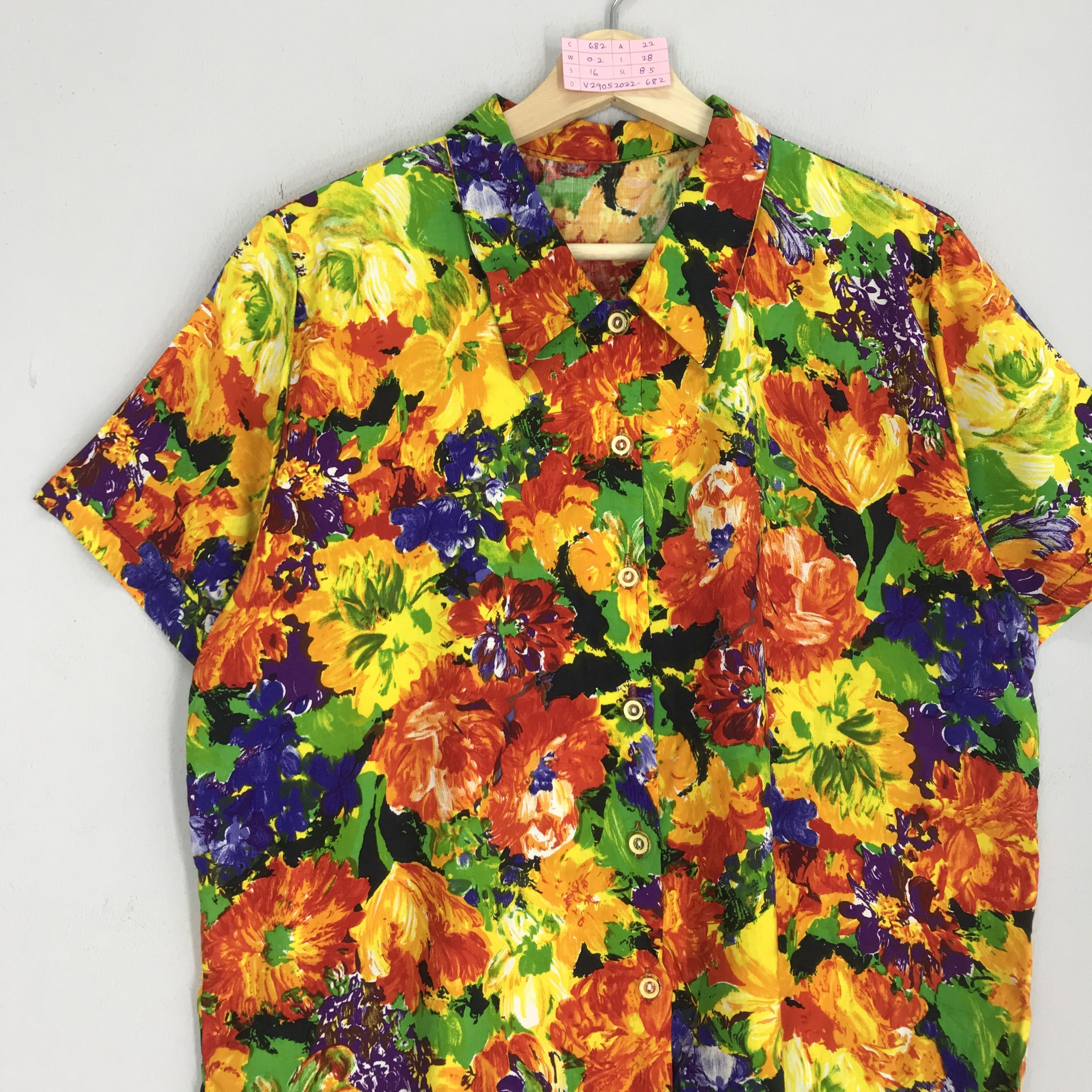 Arts & Science Vintage Psychedelic Colourful Rayon Shirt Pattern Floral Size US L / EU 52-54 / 3 - 3 Thumbnail