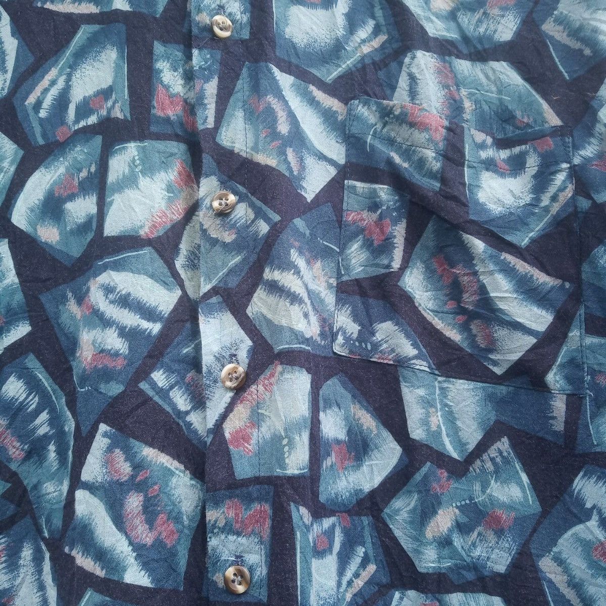 Vintage Triumph Of California Hawaiian Rayon Shirt Hippies Abstract Size US L / EU 52-54 / 3 - 4 Thumbnail