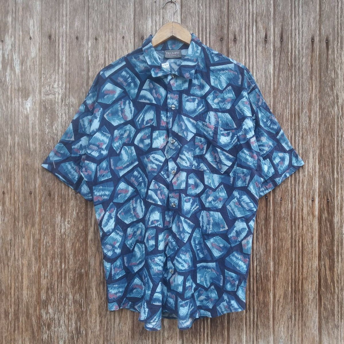 Vintage Triumph Of California Hawaiian Rayon Shirt Hippies Abstract Size US L / EU 52-54 / 3 - 1 Thumbnail