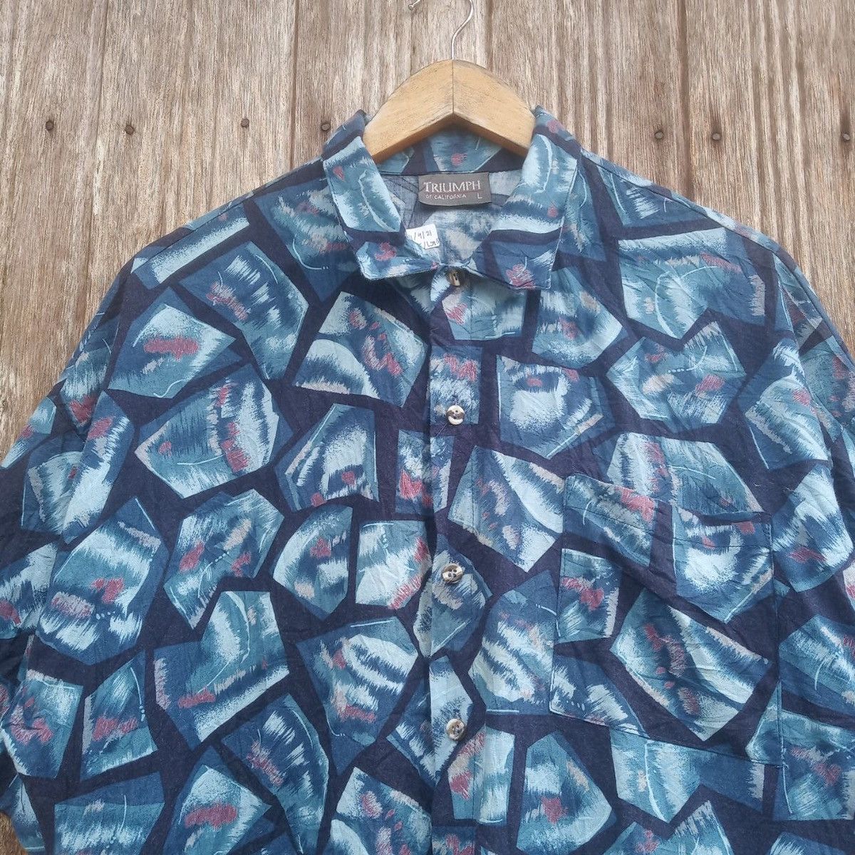 Vintage Triumph Of California Hawaiian Rayon Shirt Hippies Abstract Size US L / EU 52-54 / 3 - 3 Thumbnail