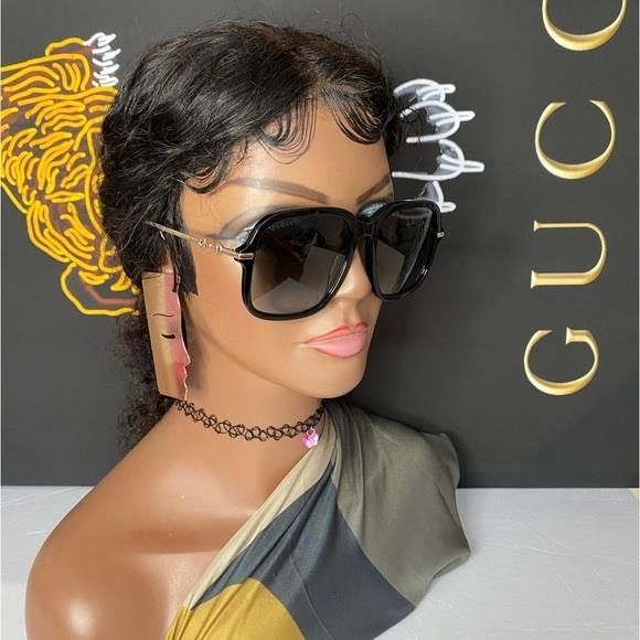 Gucci Logo GG0884SA Sunglasses001 - Gold - Grey