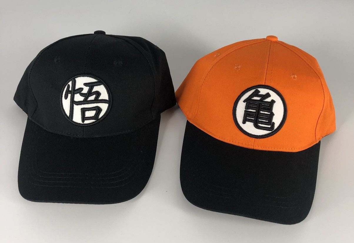 Anime Dragon Ball Z 2 Pair Black Orange Adjustable Hats Size ONE SIZE - 1 Thumbnail