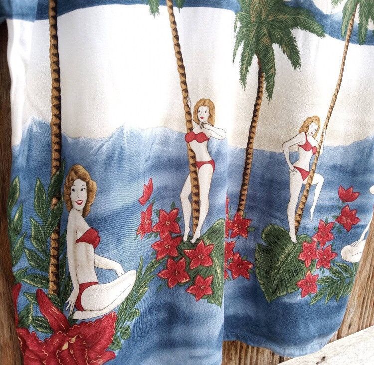 Vintage Vintage Hawaiian Rayon Shirts Aloha Hawaii Sexy Girls Shirt Size US M / EU 48-50 / 2 - 4 Thumbnail