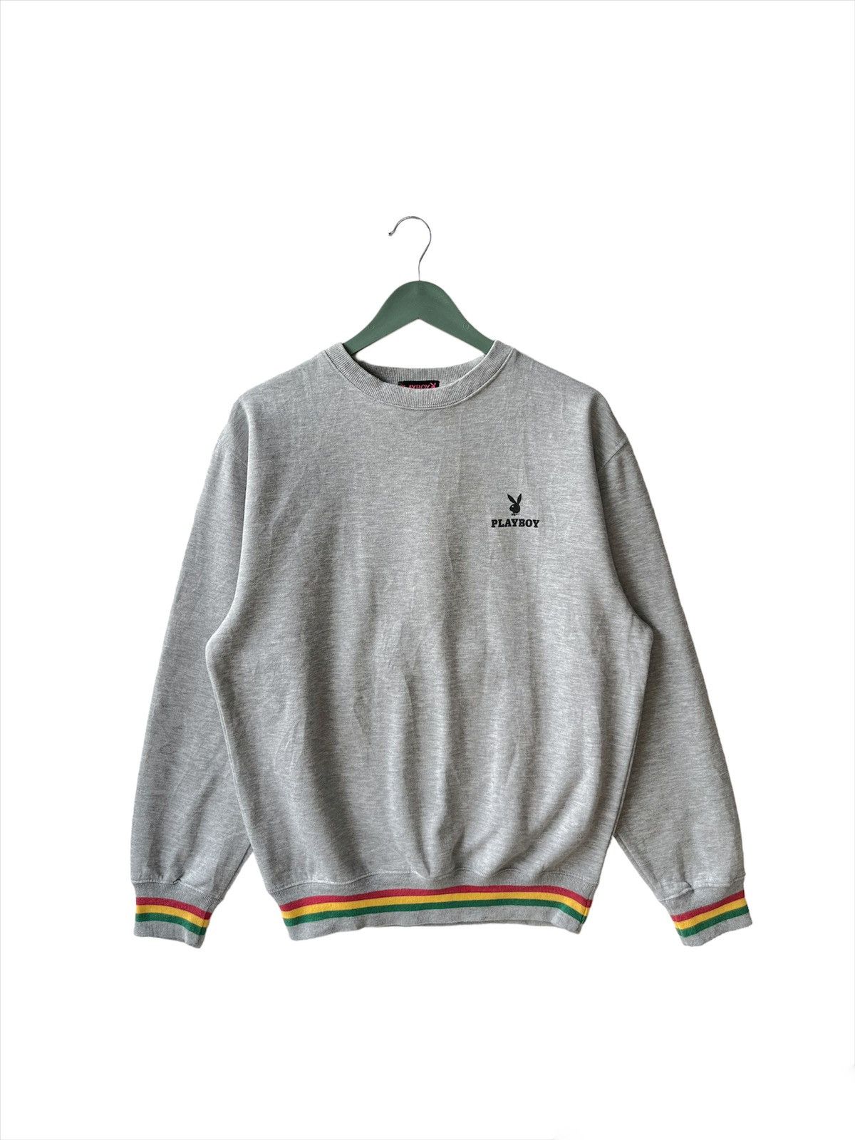 Playboy × Vintage Vintage Playboy Rasta Logo Sweatshirt Size US L / EU 52-54 / 3 - 1 Thumbnail