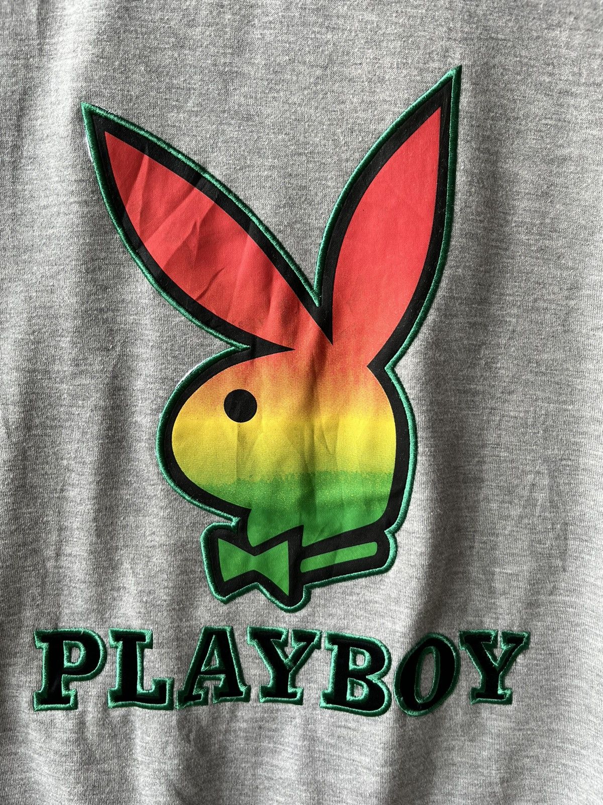 Playboy × Vintage Vintage Playboy Rasta Logo Sweatshirt Size US L / EU 52-54 / 3 - 4 Thumbnail