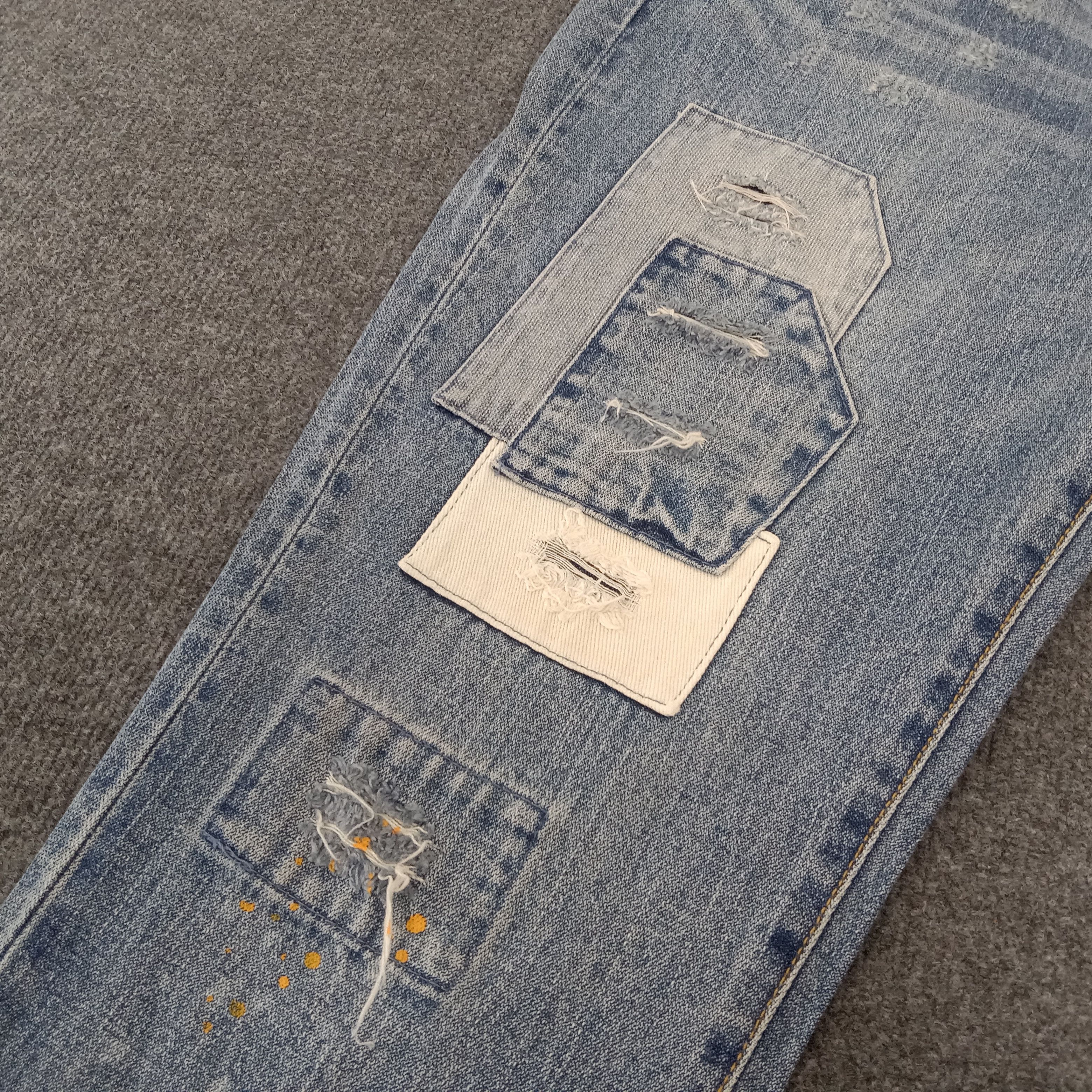 Designer × Japanese Brand × Vintage Rag Machine Patchwork Distressed Denim Jeans Size US 34 / EU 50 - 7 Thumbnail