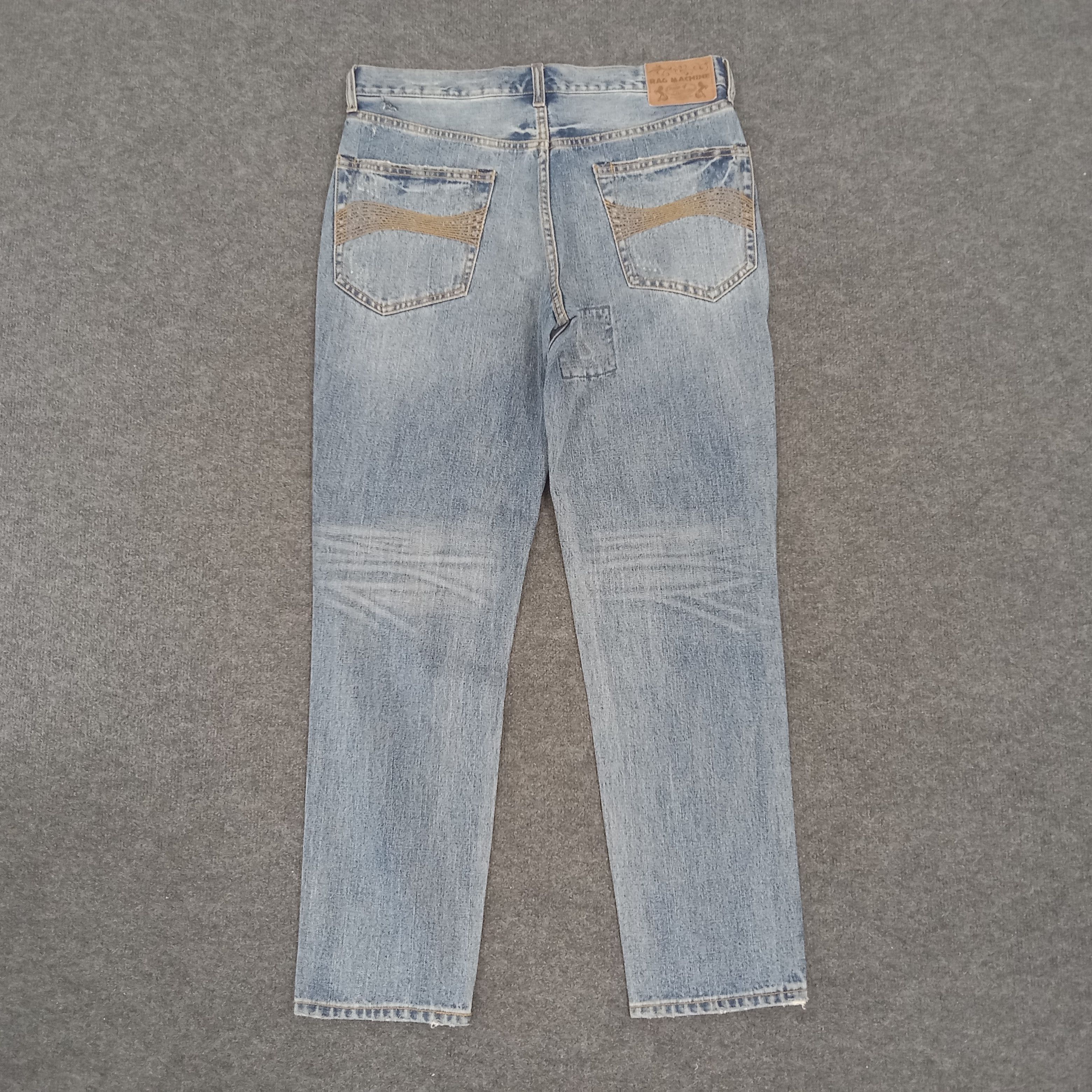 Designer × Japanese Brand × Vintage Rag Machine Patchwork Distressed Denim Jeans Size US 34 / EU 50 - 4 Thumbnail