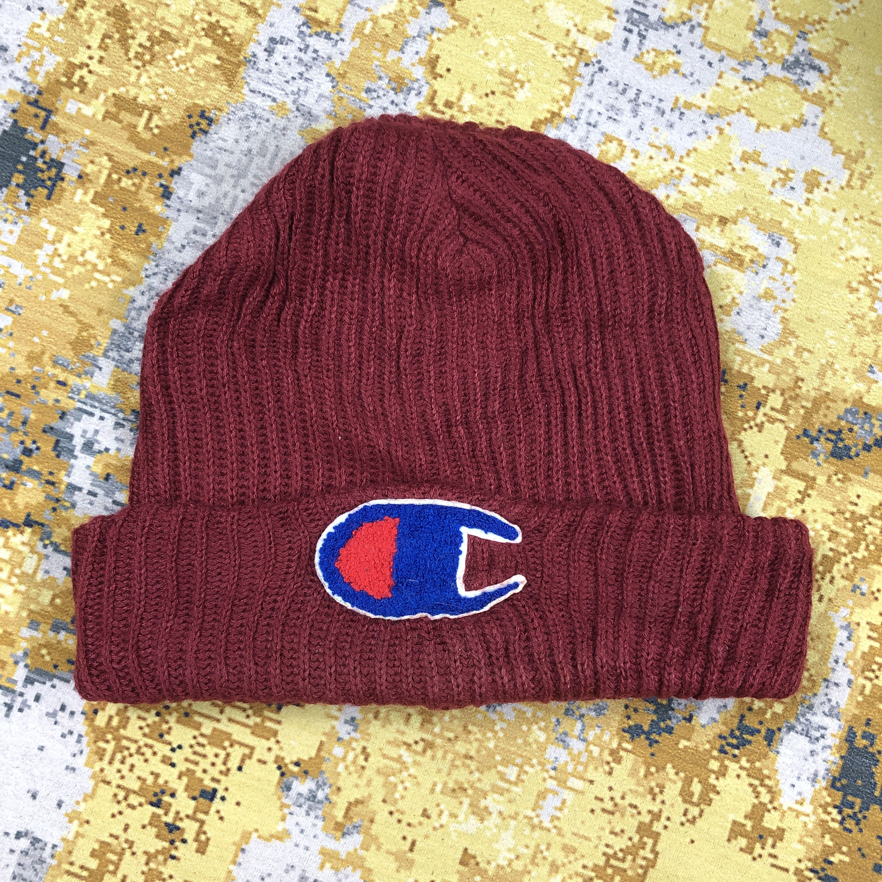 Champion × Vintage Vintage Champion Big Logo Beanie Hat B2085 Size ONE SIZE - 3 Thumbnail