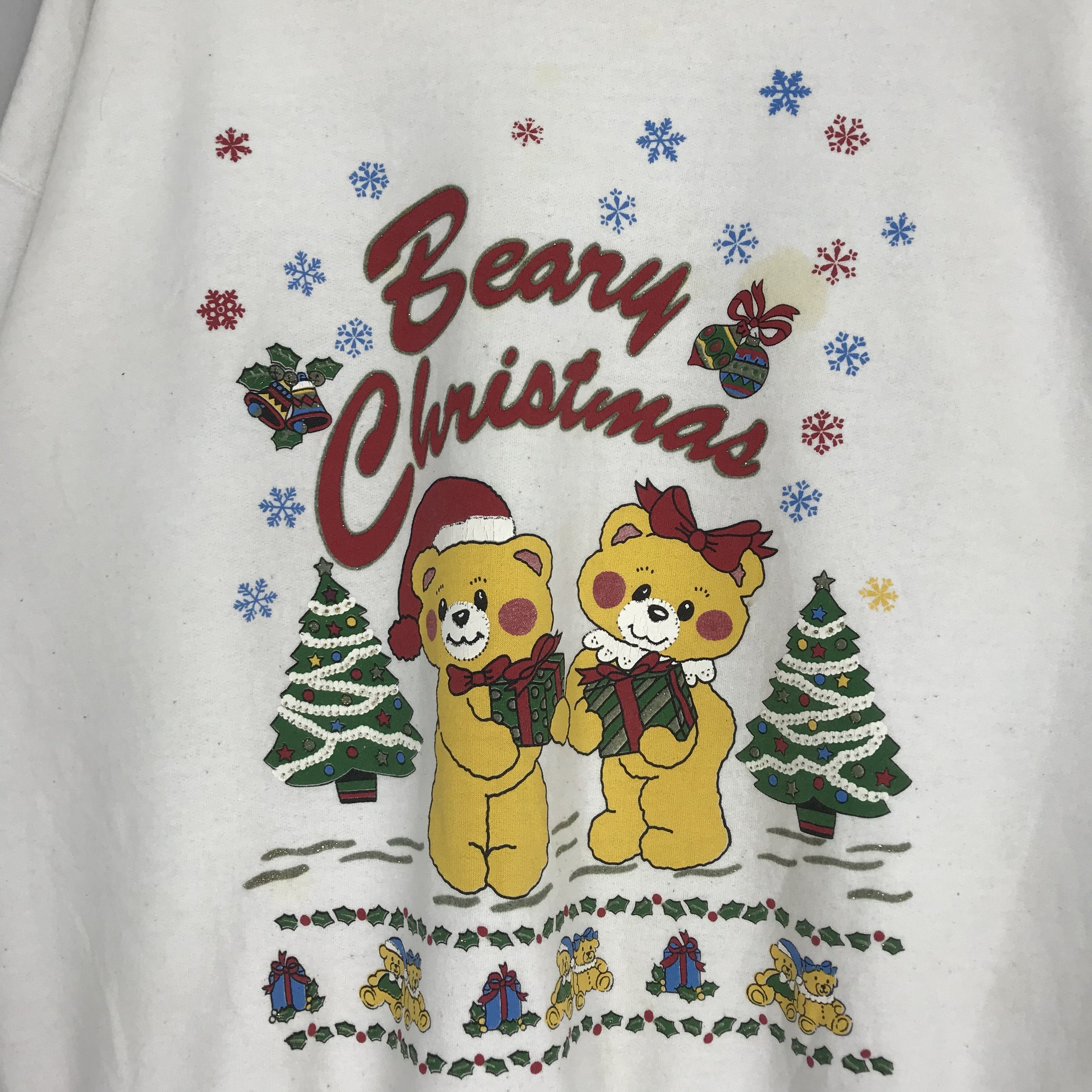 Hanes Vintage Beany Christmas Bear Graphic Sweater Christmas Size US XL / EU 56 / 4 - 4 Thumbnail