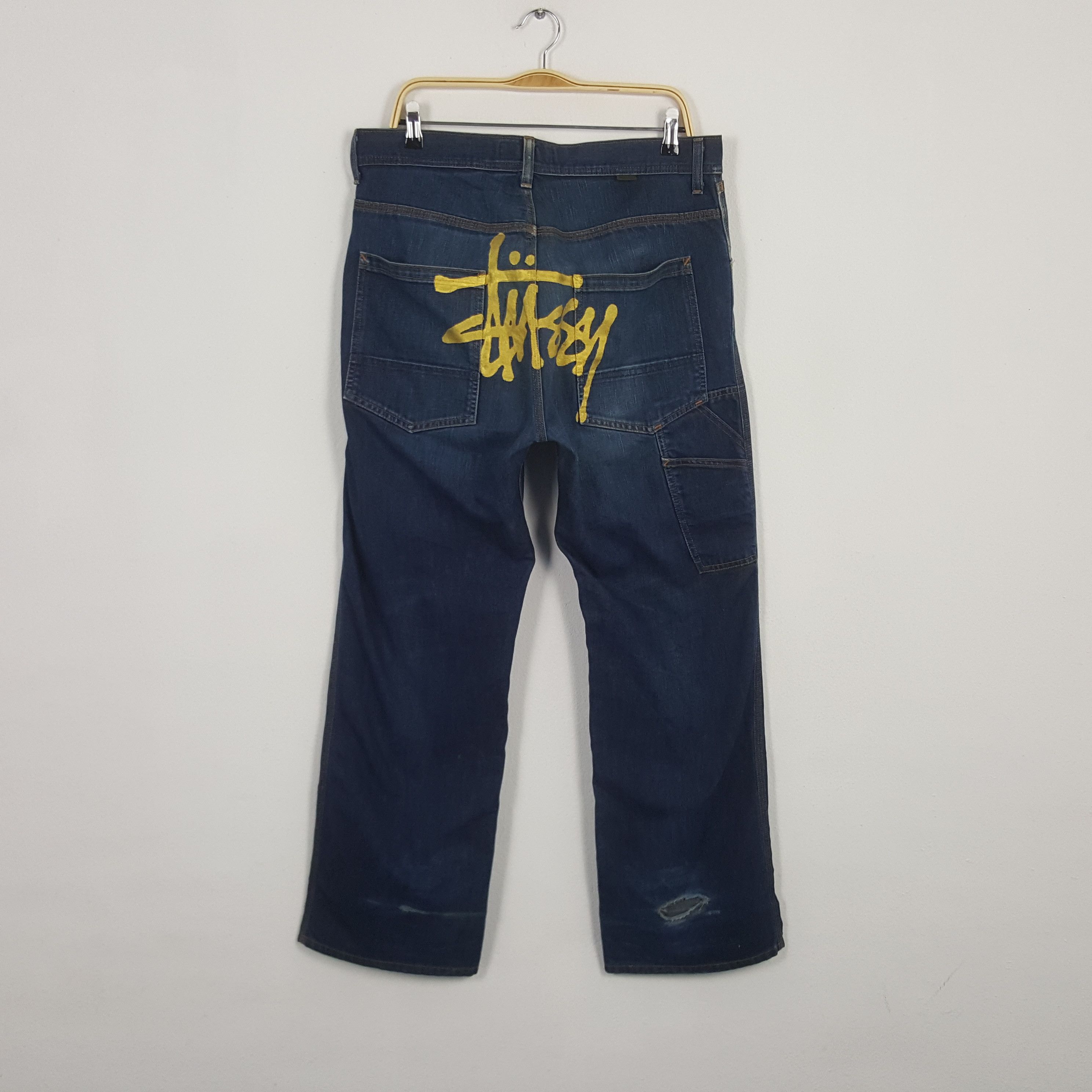 Stussy × Vintage Vintage Stussy Custom Big Art Logo Style Denim Size US 35 - 1 Thumbnail