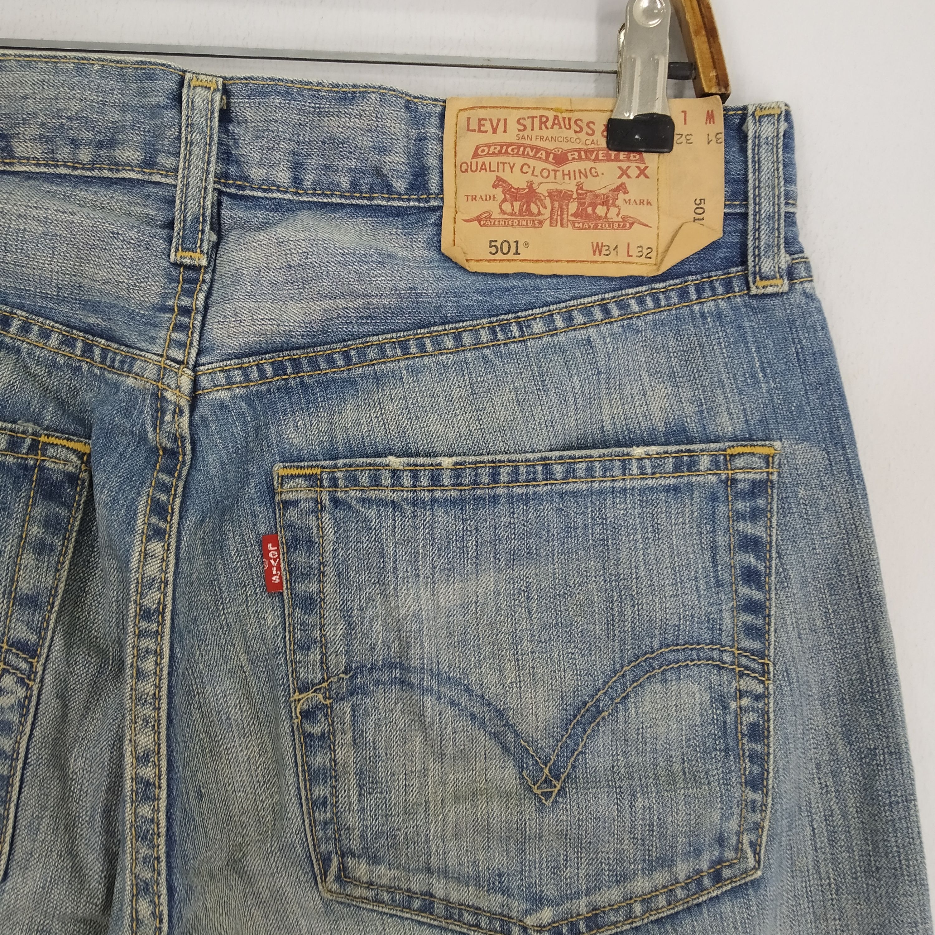 Levi's Size 33 Levi’s 501 Hand Paint Denim Jeans Stone Wash Jeans Size US 33 - 9 Thumbnail