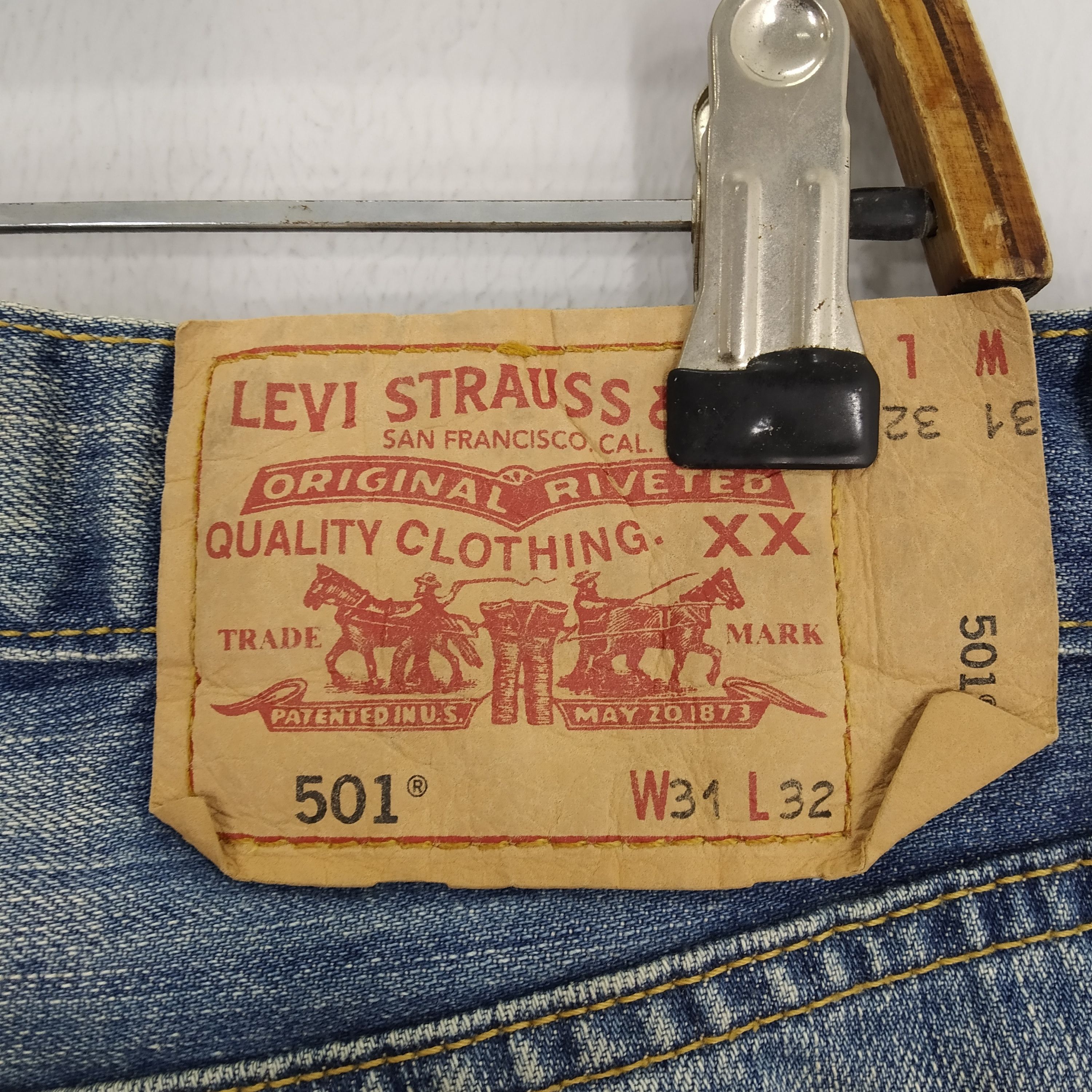 Levi's Size 33 Levi’s 501 Hand Paint Denim Jeans Stone Wash Jeans Size US 33 - 11 Thumbnail