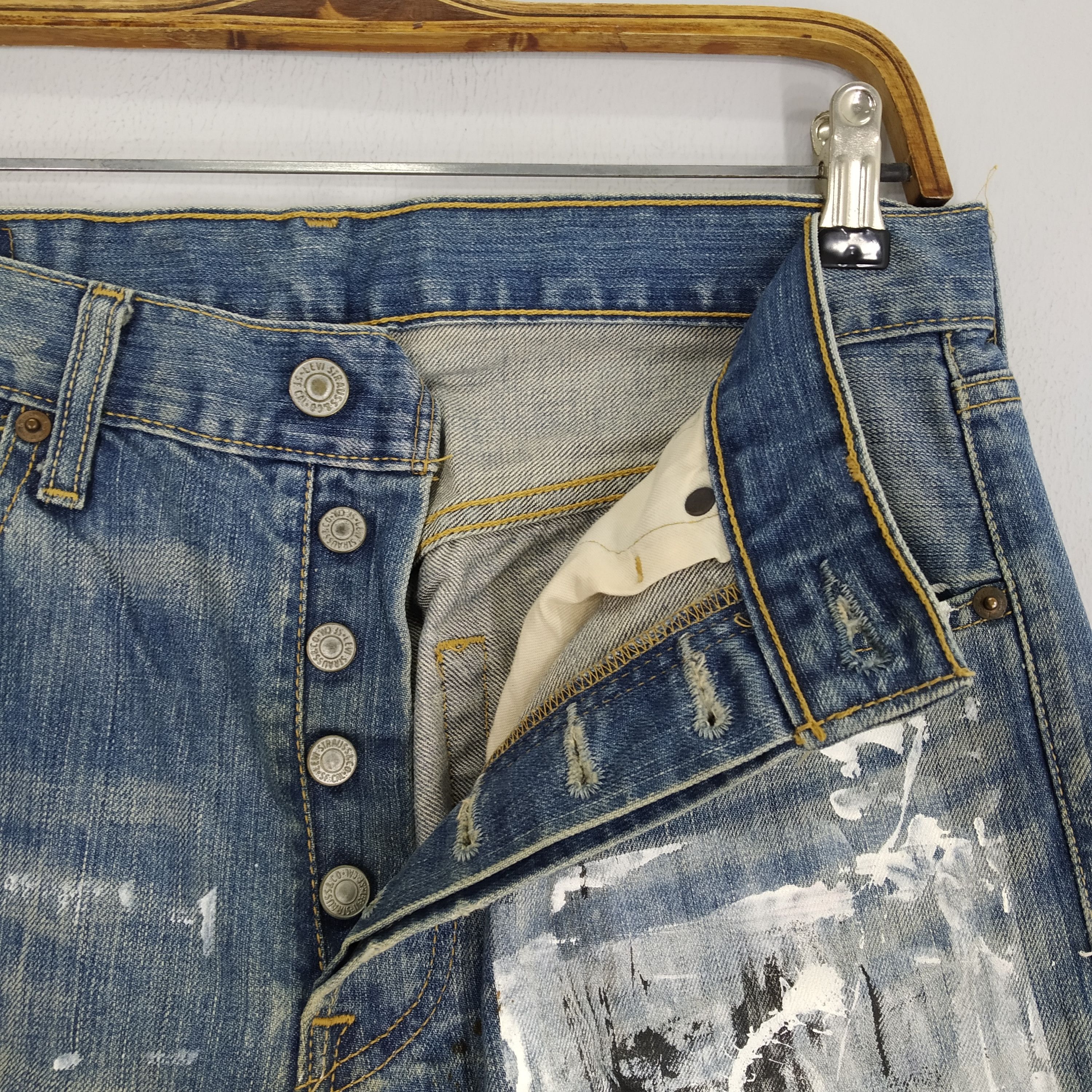 Levi's Size 33 Levi’s 501 Hand Paint Denim Jeans Stone Wash Jeans Size US 33 - 12 Thumbnail