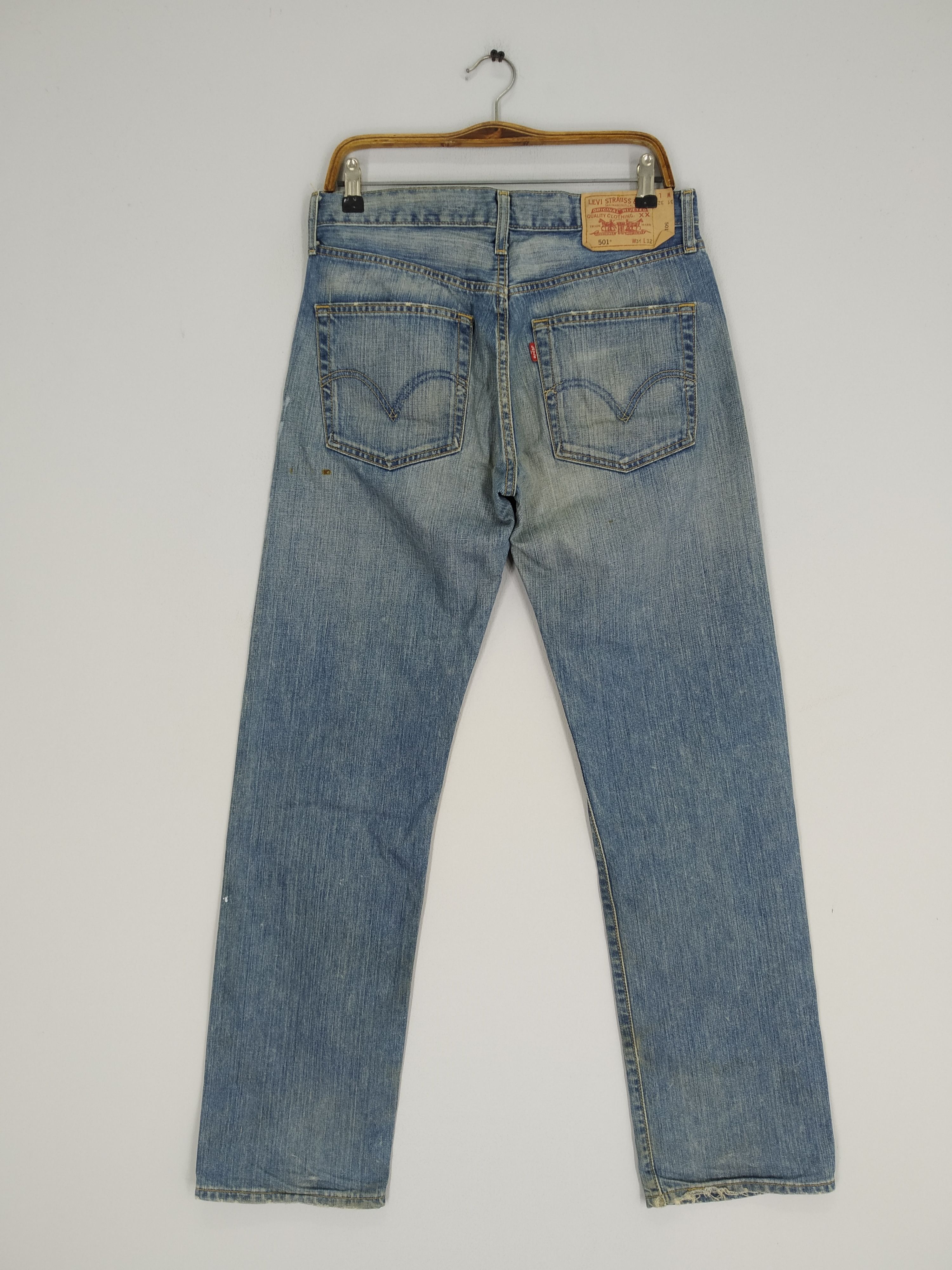 Levi's Size 33 Levi’s 501 Hand Paint Denim Jeans Stone Wash Jeans Size US 33 - 2 Thumbnail