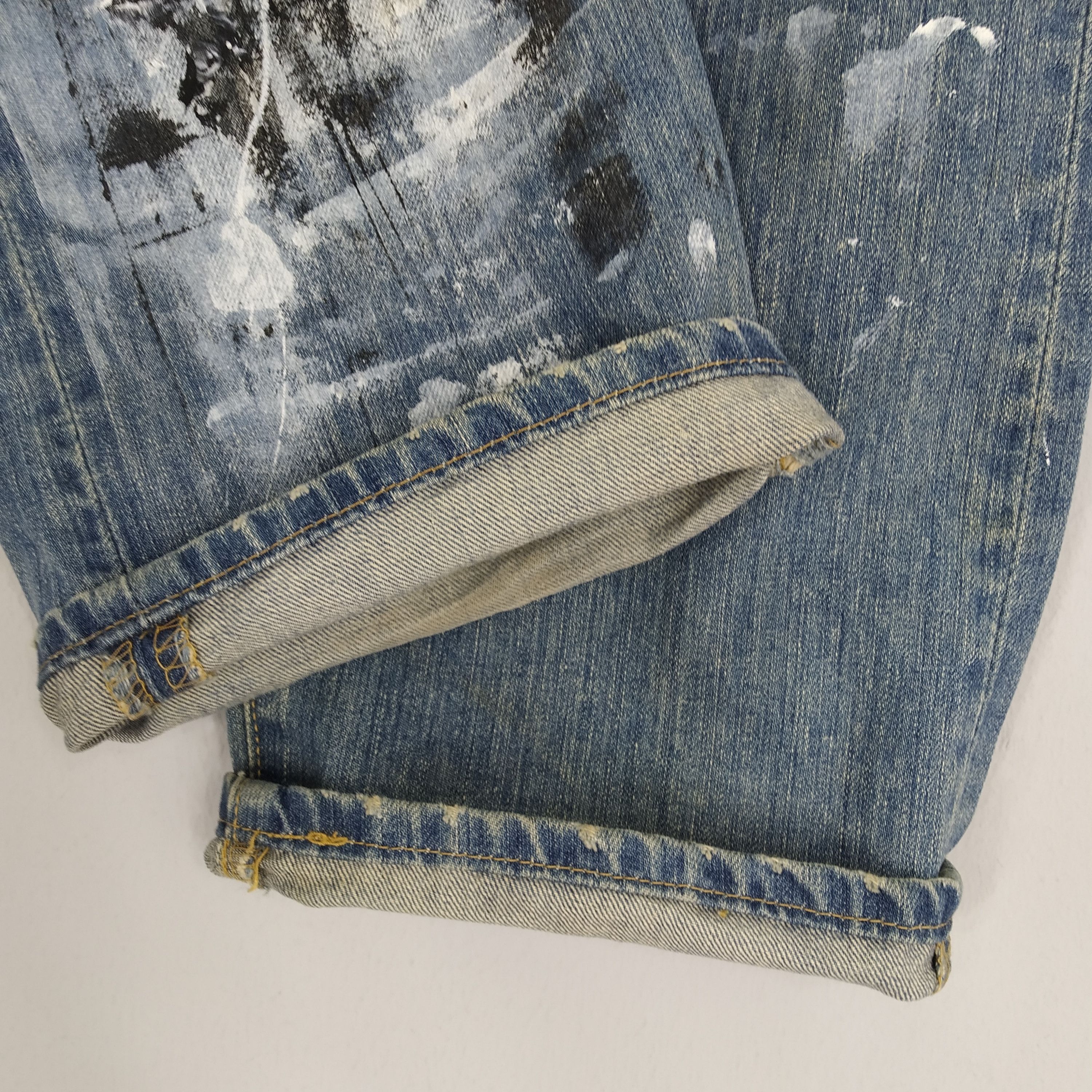 Levi's Size 33 Levi’s 501 Hand Paint Denim Jeans Stone Wash Jeans Size US 33 - 7 Thumbnail