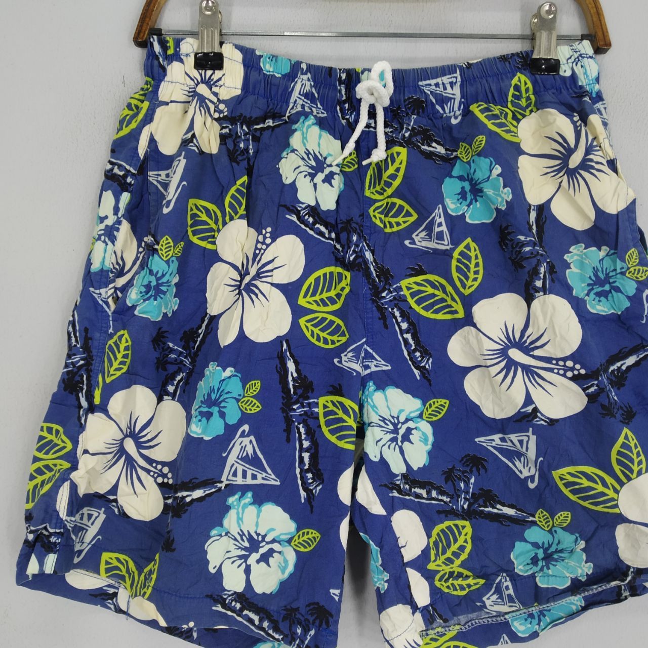 Vintage Vintage Shorts Flower Surf Hawaii Short Drawstring Pant Size US 30 / EU 46 - 3 Thumbnail