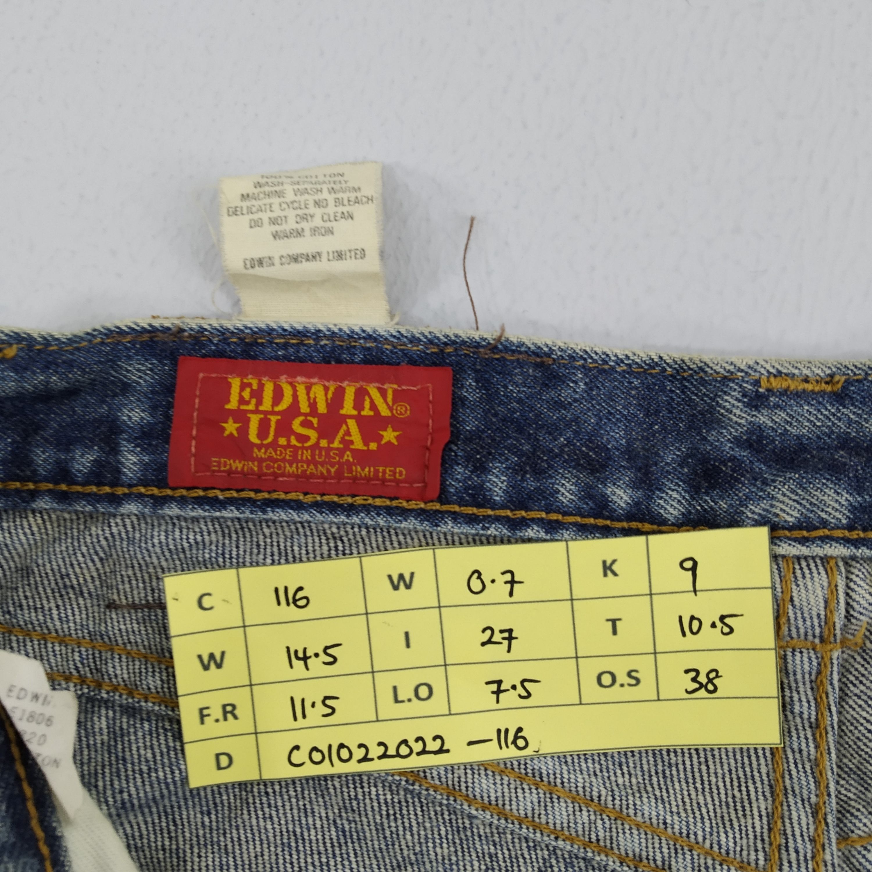 Edwin Vintage Edwin Dirty Denim Jeans Edwin USA Size US 29 - 15 Thumbnail