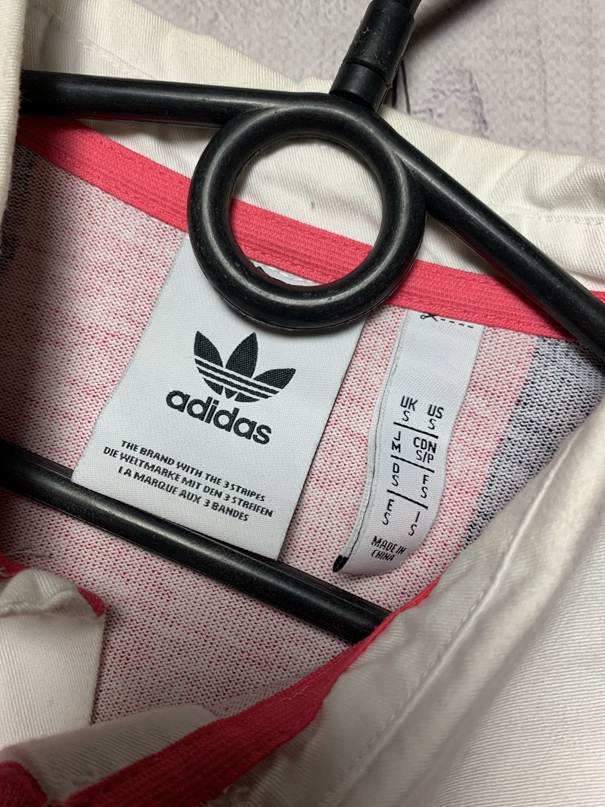 Adidas × Vintage Adidas rugby jersey striped pink/navy size S Size US S / EU 44-46 / 1 - 4 Thumbnail