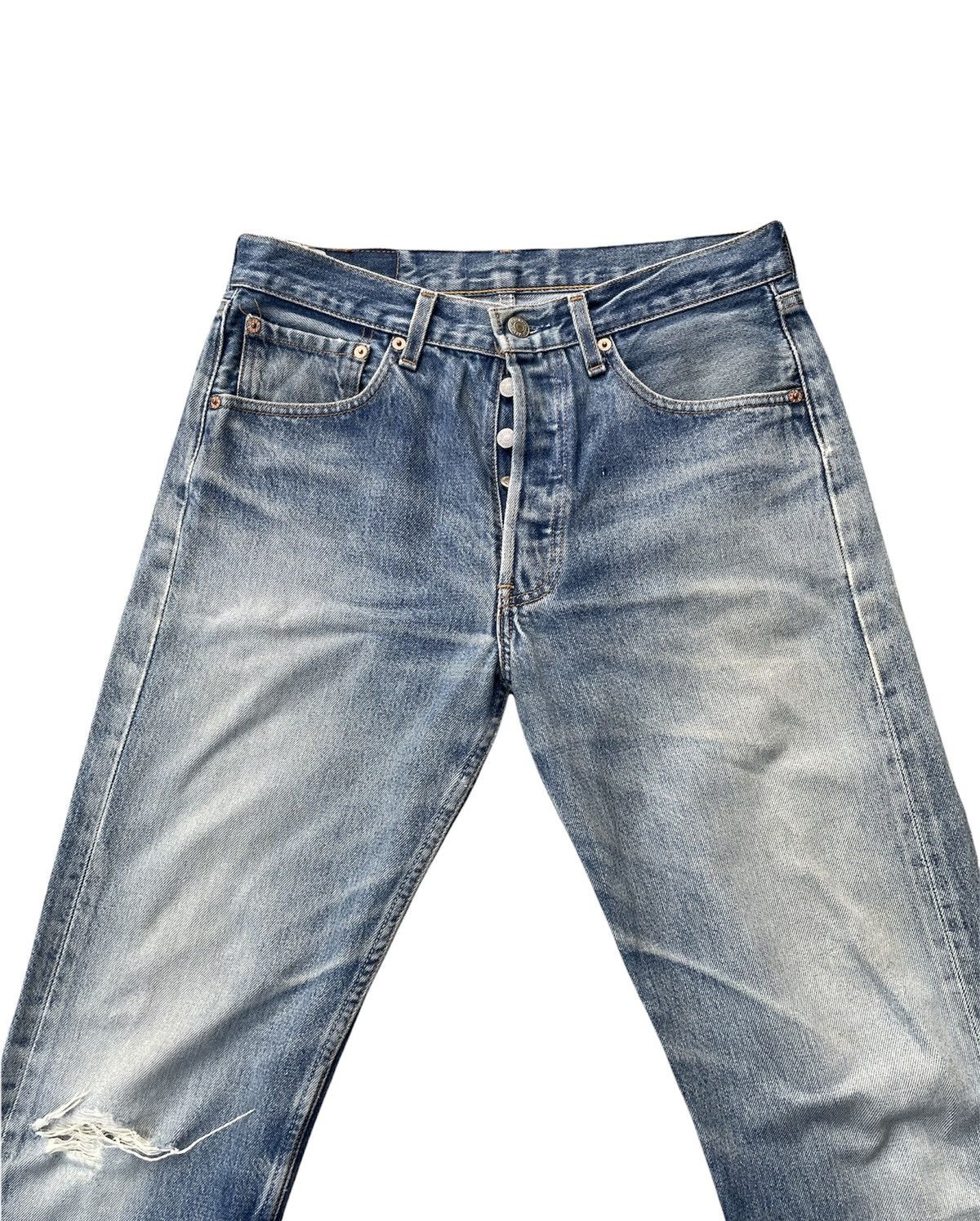 Levi's Levis 501 e Vintage 1997 Usa Aging Distressed Denim Size US 31 - 6 Thumbnail