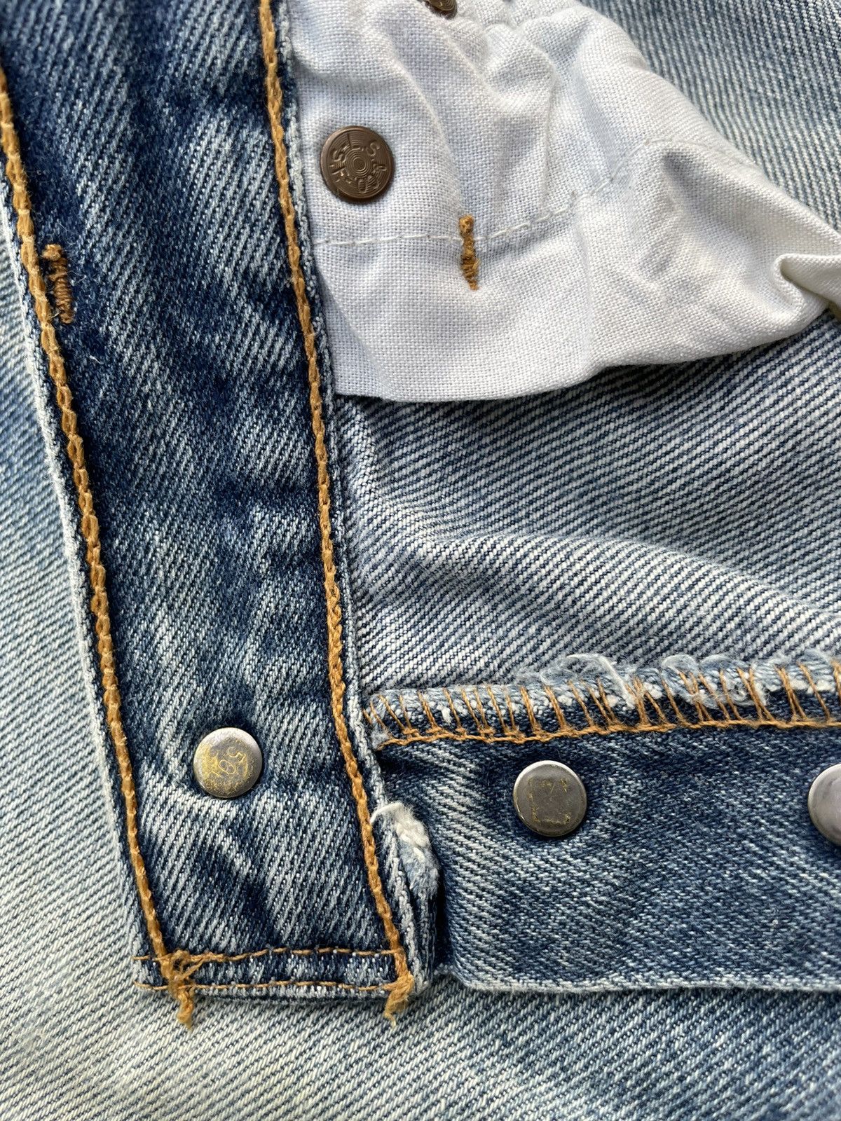 Levi's Levis 501 e Vintage 1997 Usa Aging Distressed Denim Size US 31 - 19 Thumbnail