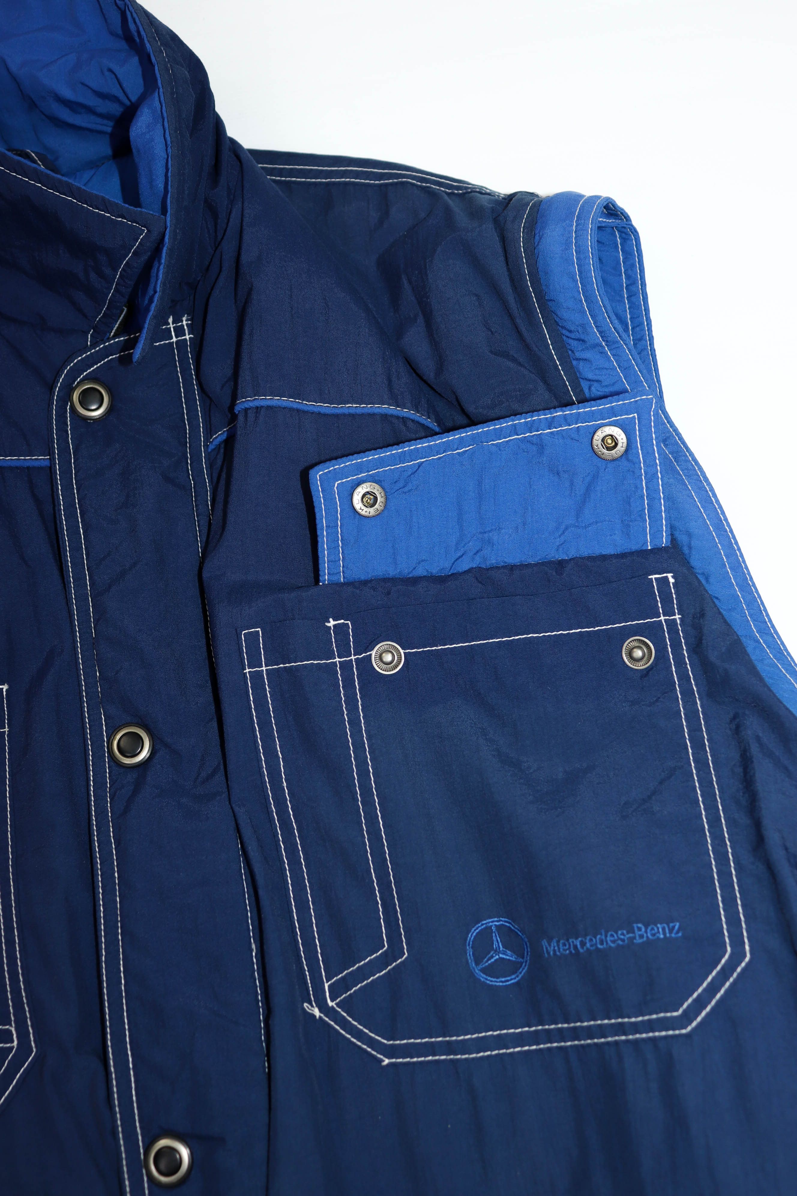 Mercedes-Benz Mercedes-Benz Vintage 90s Navy Blue Insulated Waistcoat Vest Size US XL / EU 56 / 4 - 5 Thumbnail