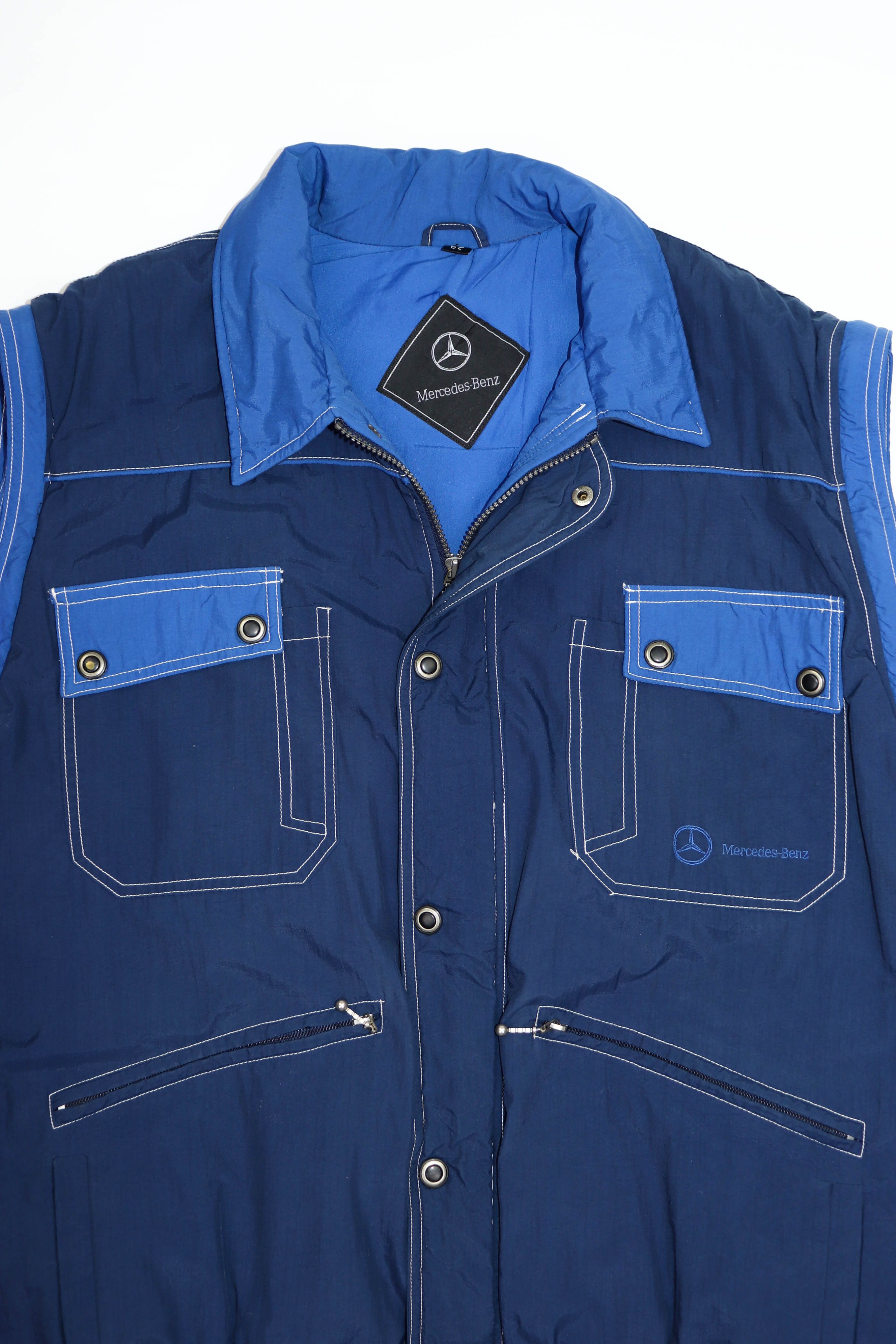 Mercedes-Benz Mercedes-Benz Vintage 90s Navy Blue Insulated Waistcoat Vest Size US XL / EU 56 / 4 - 3 Thumbnail