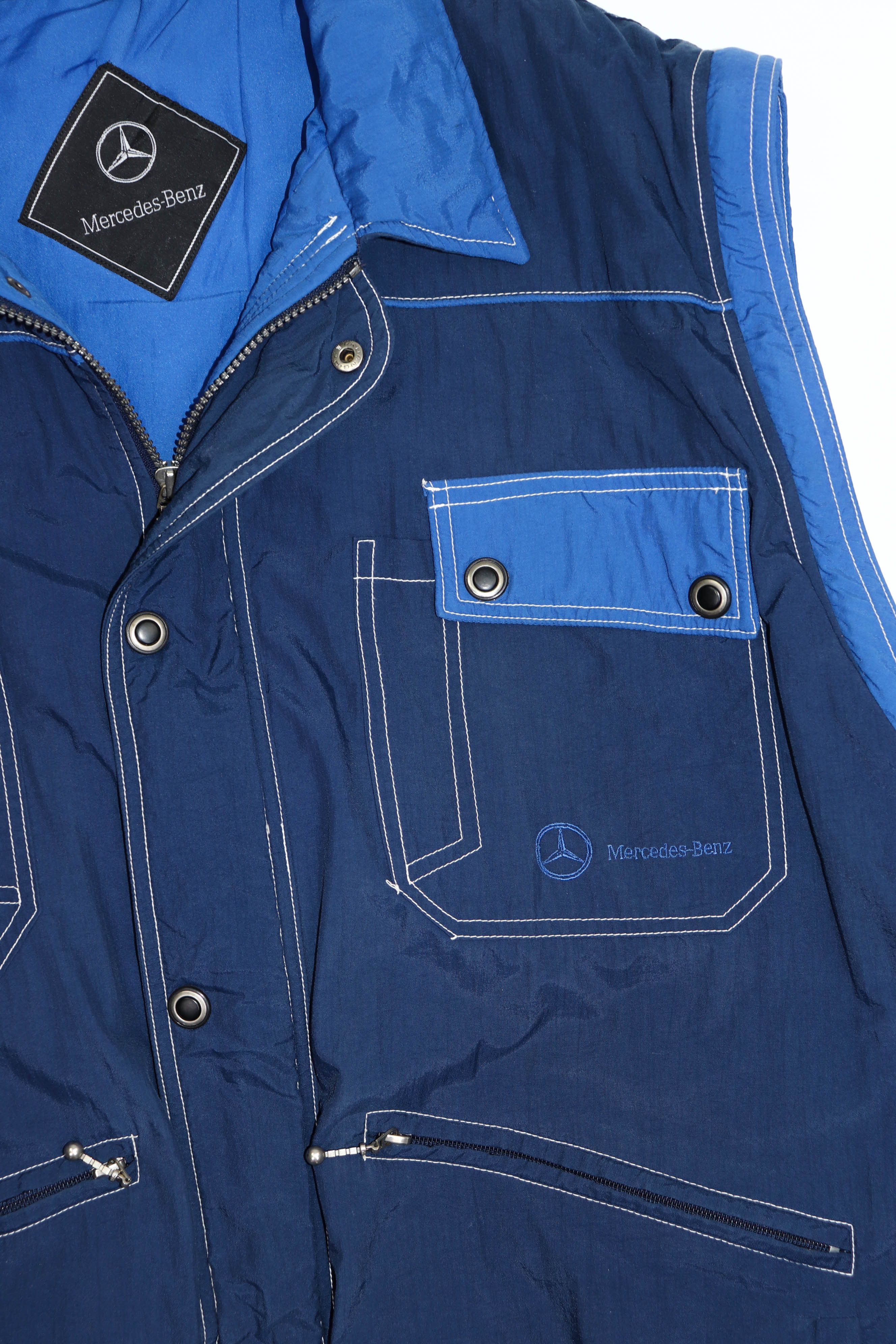 Mercedes-Benz Mercedes-Benz Vintage 90s Navy Blue Insulated Waistcoat Vest Size US XL / EU 56 / 4 - 4 Thumbnail
