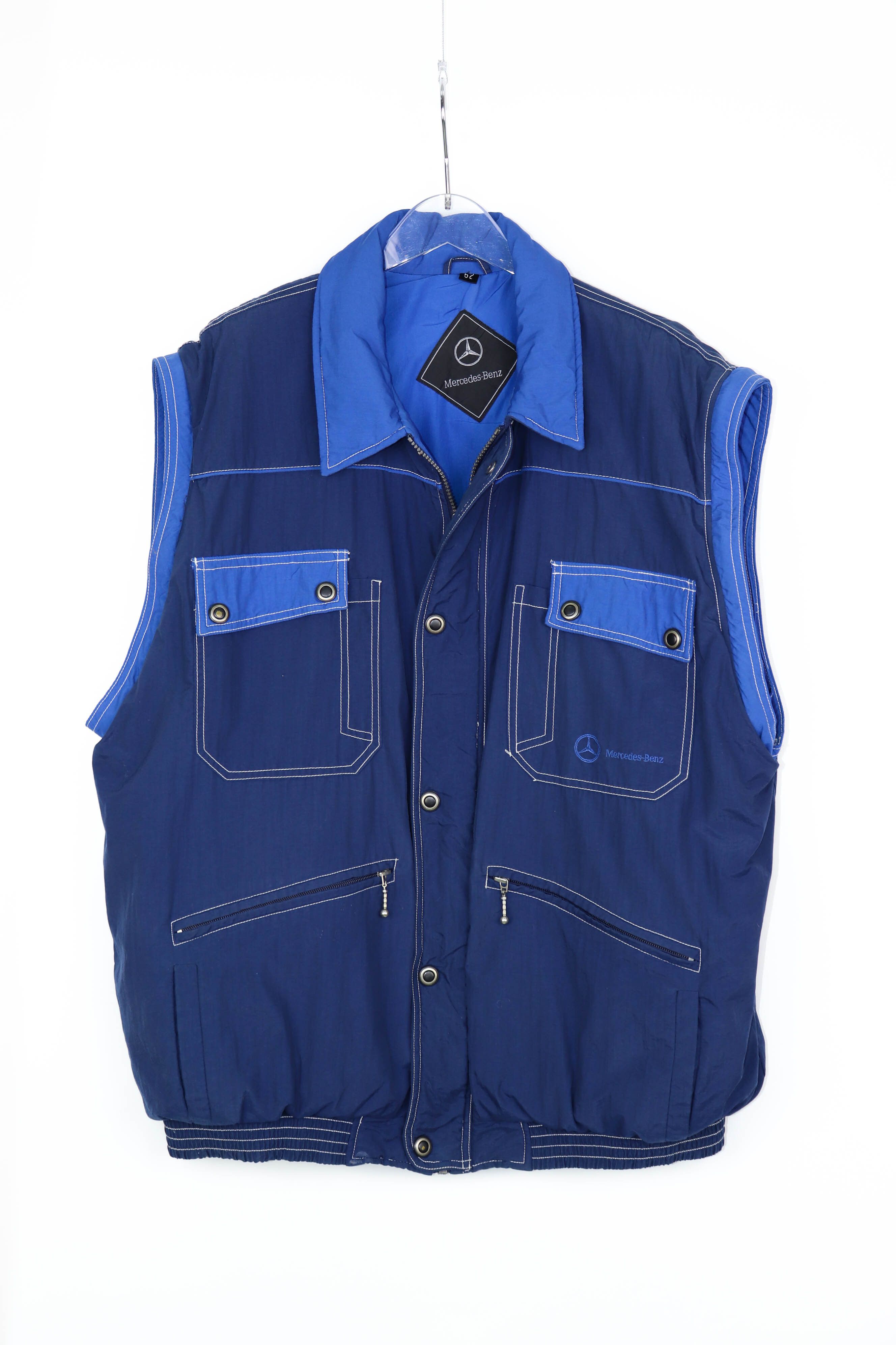 Mercedes-Benz Mercedes-Benz Vintage 90s Navy Blue Insulated Waistcoat Vest Size US XL / EU 56 / 4 - 1 Thumbnail