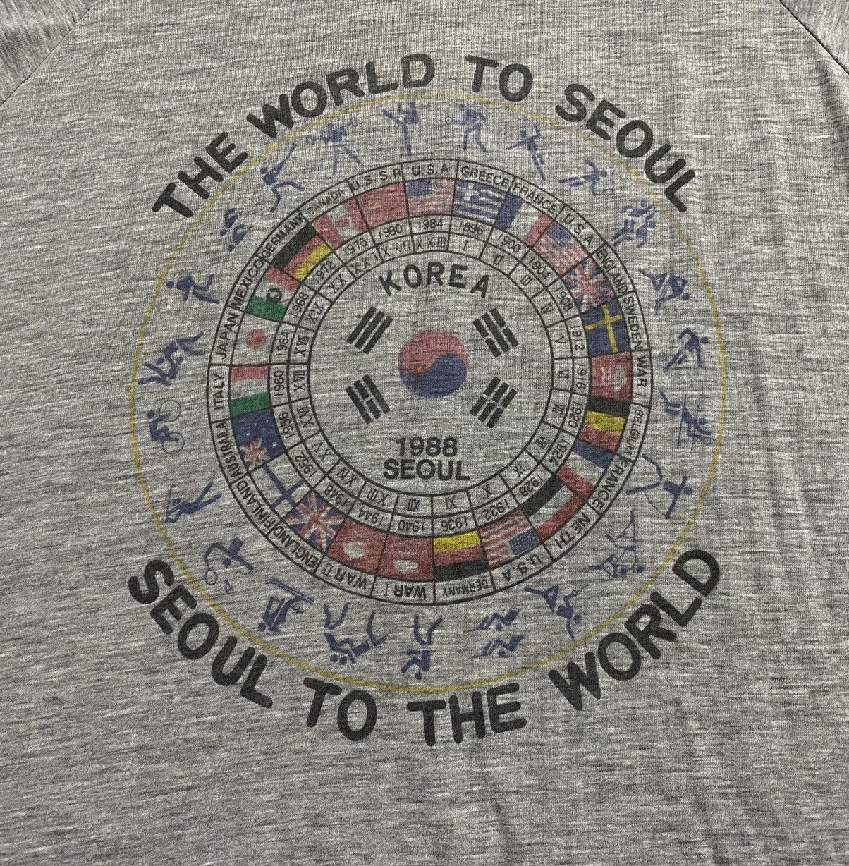 Vintage Vintage Olympic 1988 Seoul Korea Paper Thin T-Shirt Size US M / EU 48-50 / 2 - 2 Thumbnail