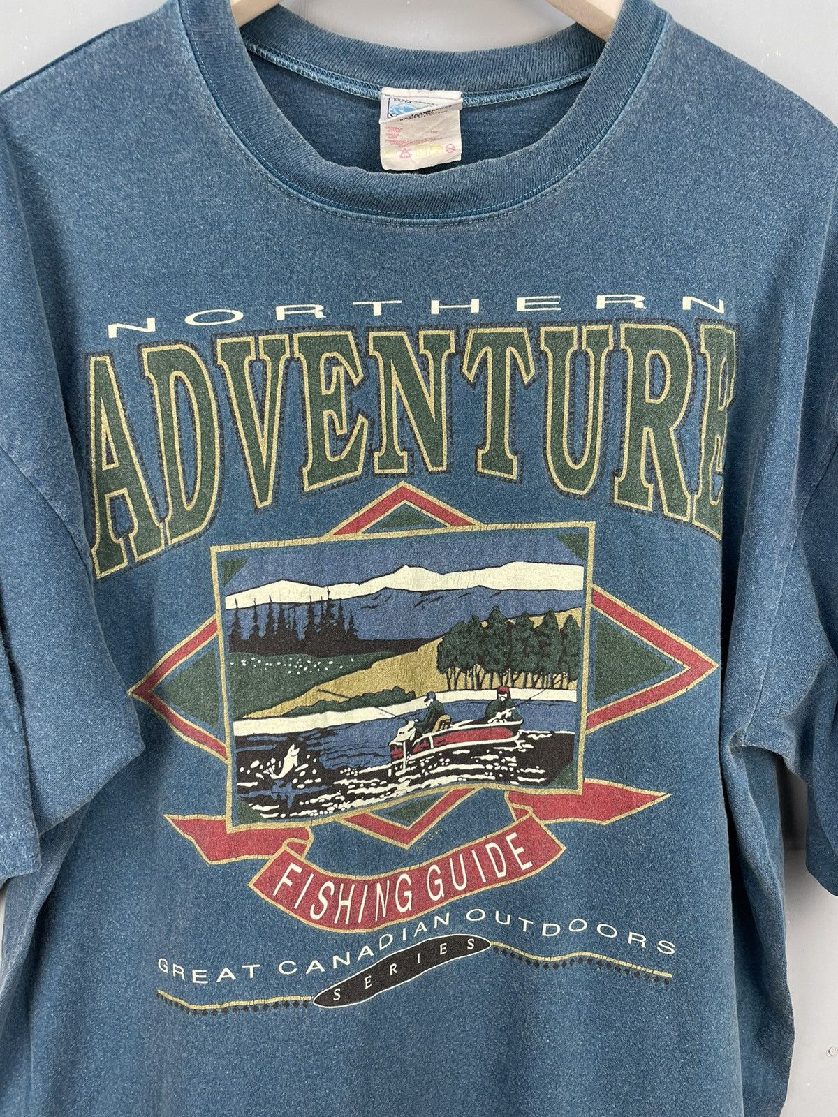 Vintage Vintage 90s Fishing Outdoor photo t shirt Size US XL / EU 56 / 4 - 3 Thumbnail
