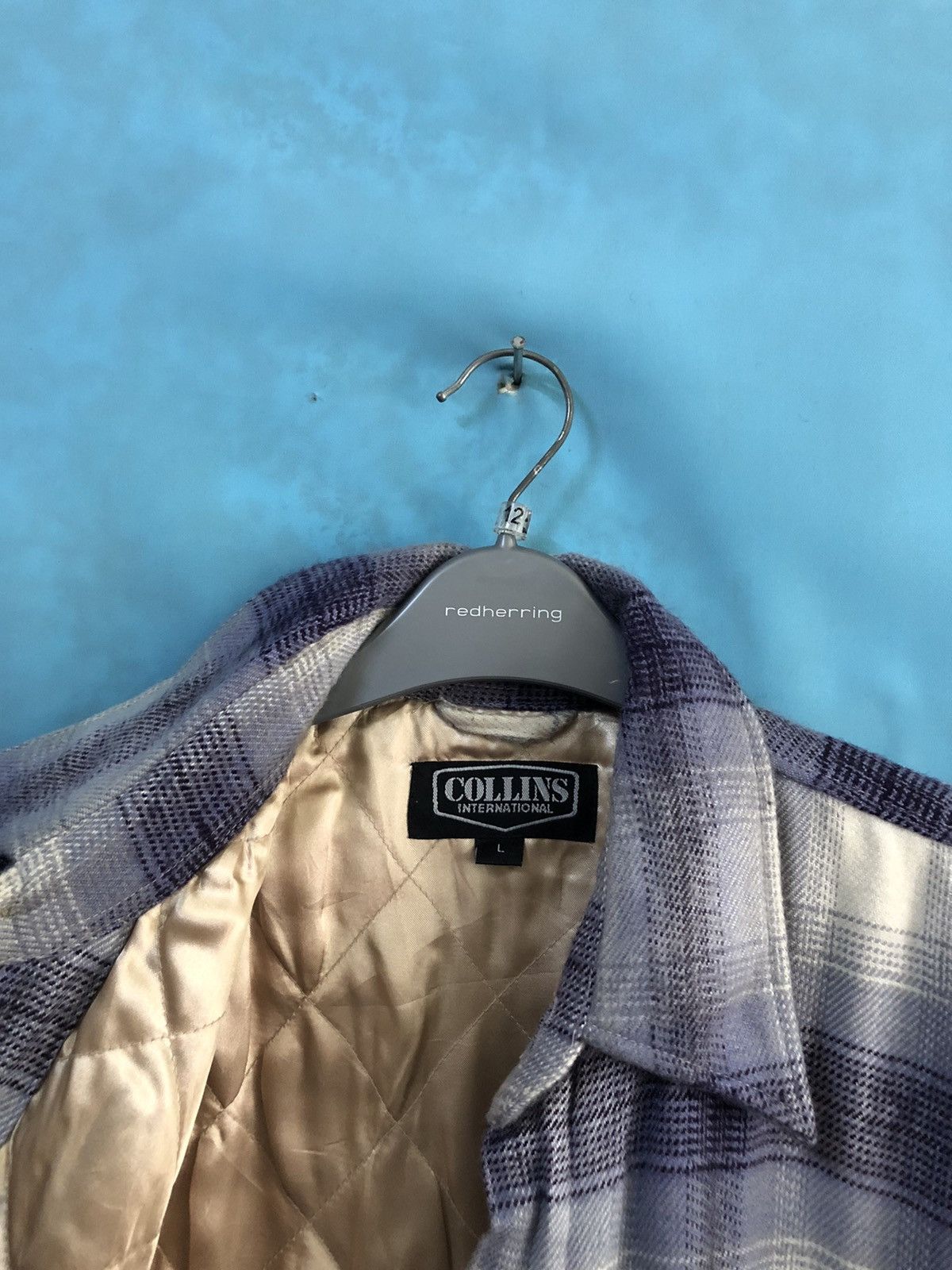 Japanese Brand 1990s collins international shadow plaid #A4 Size US L / EU 52-54 / 3 - 5 Thumbnail