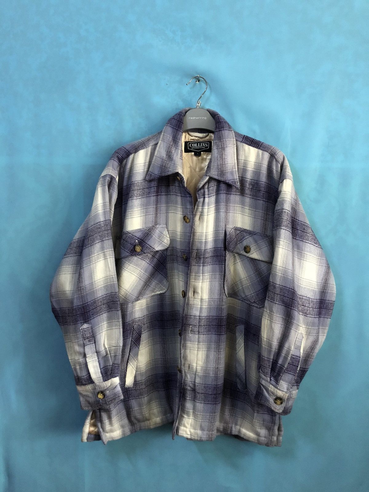 Japanese Brand 1990s collins international shadow plaid #A4 Size US L / EU 52-54 / 3 - 2 Thumbnail