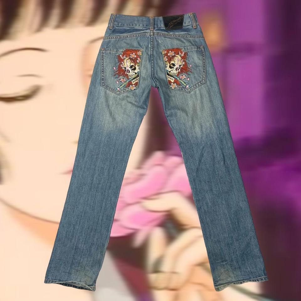 Christian Audigier Embroidery Jeans