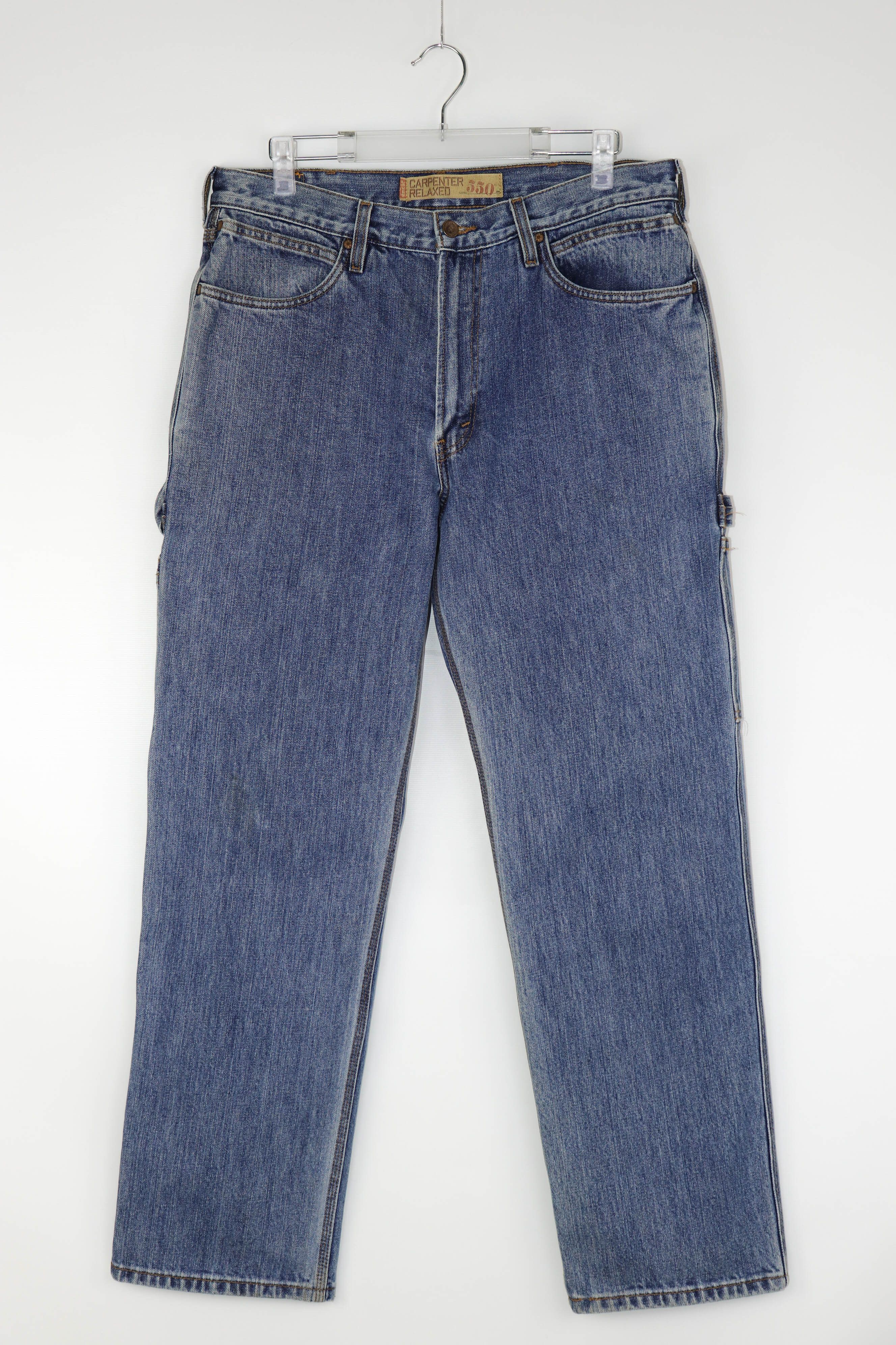 Levi's Levi's 550 Vintage Blue Washed Denim Relaxed Carpenter Jeans Size US 34 / EU 50 - 2 Thumbnail