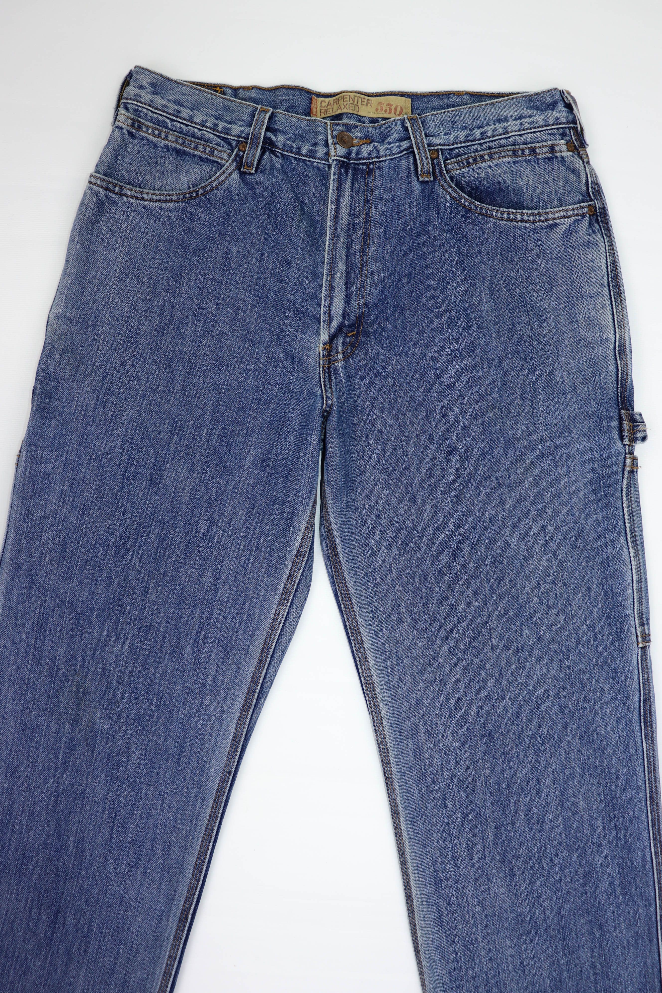 Levi's Levi's 550 Vintage Blue Washed Denim Relaxed Carpenter Jeans Size US 34 / EU 50 - 3 Thumbnail