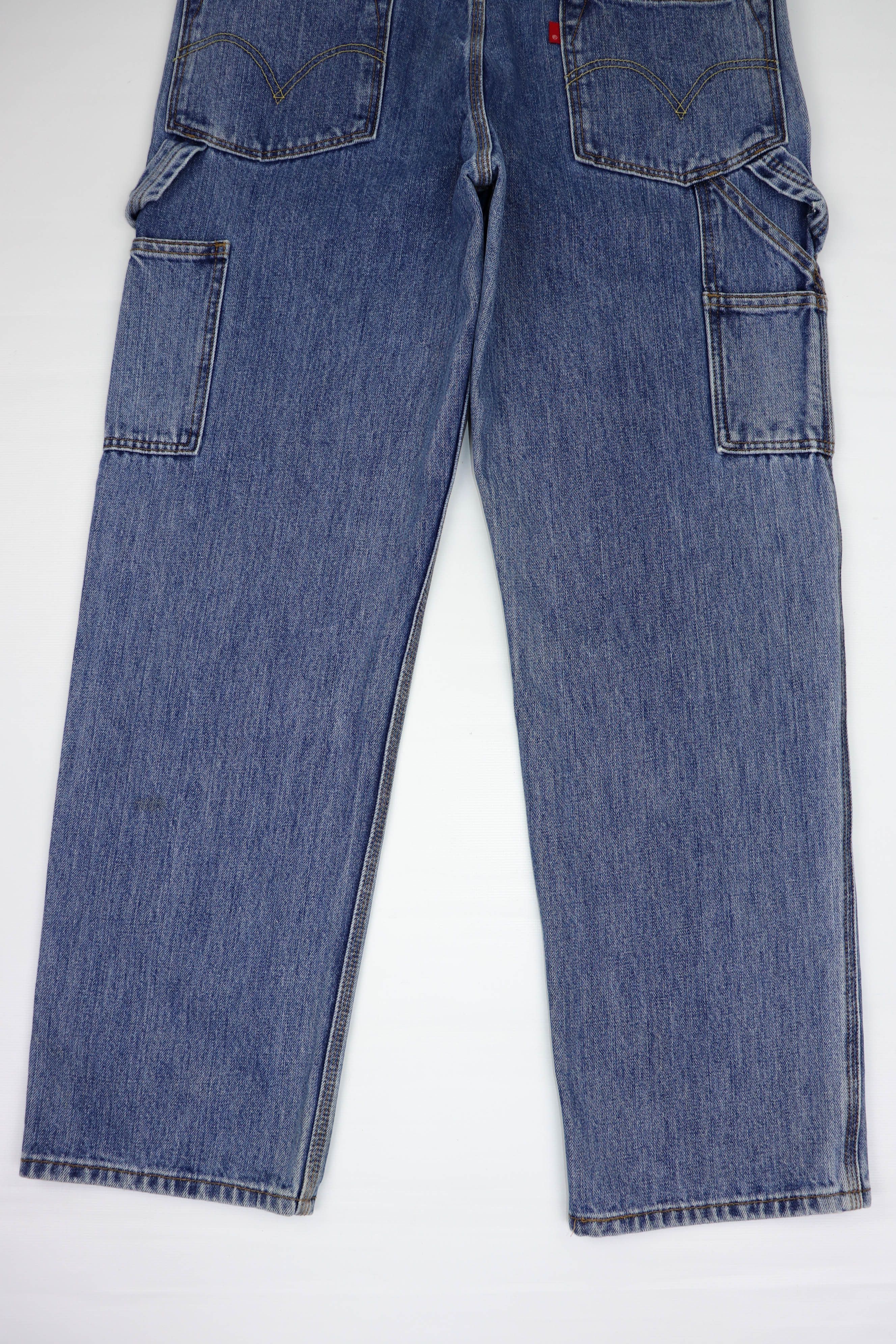 Levi's Levi's 550 Vintage Blue Washed Denim Relaxed Carpenter Jeans Size US 34 / EU 50 - 6 Thumbnail