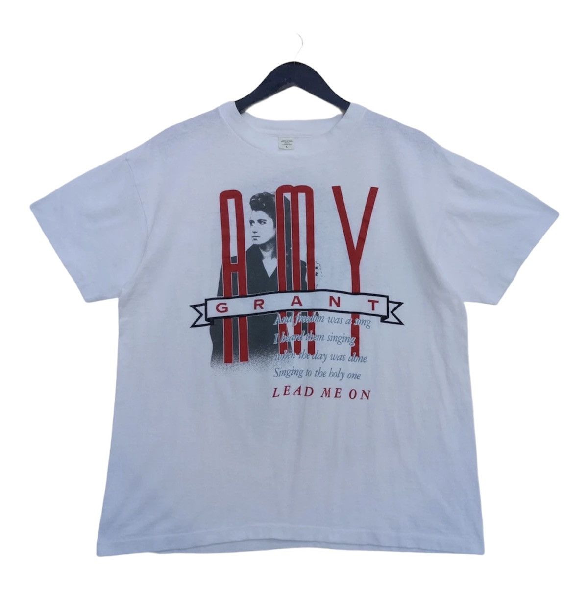 Band Tees 💥Vintage 80s AMY GRANT Lead Me On world tour tee shirt Size US L / EU 52-54 / 3 - 1 Thumbnail
