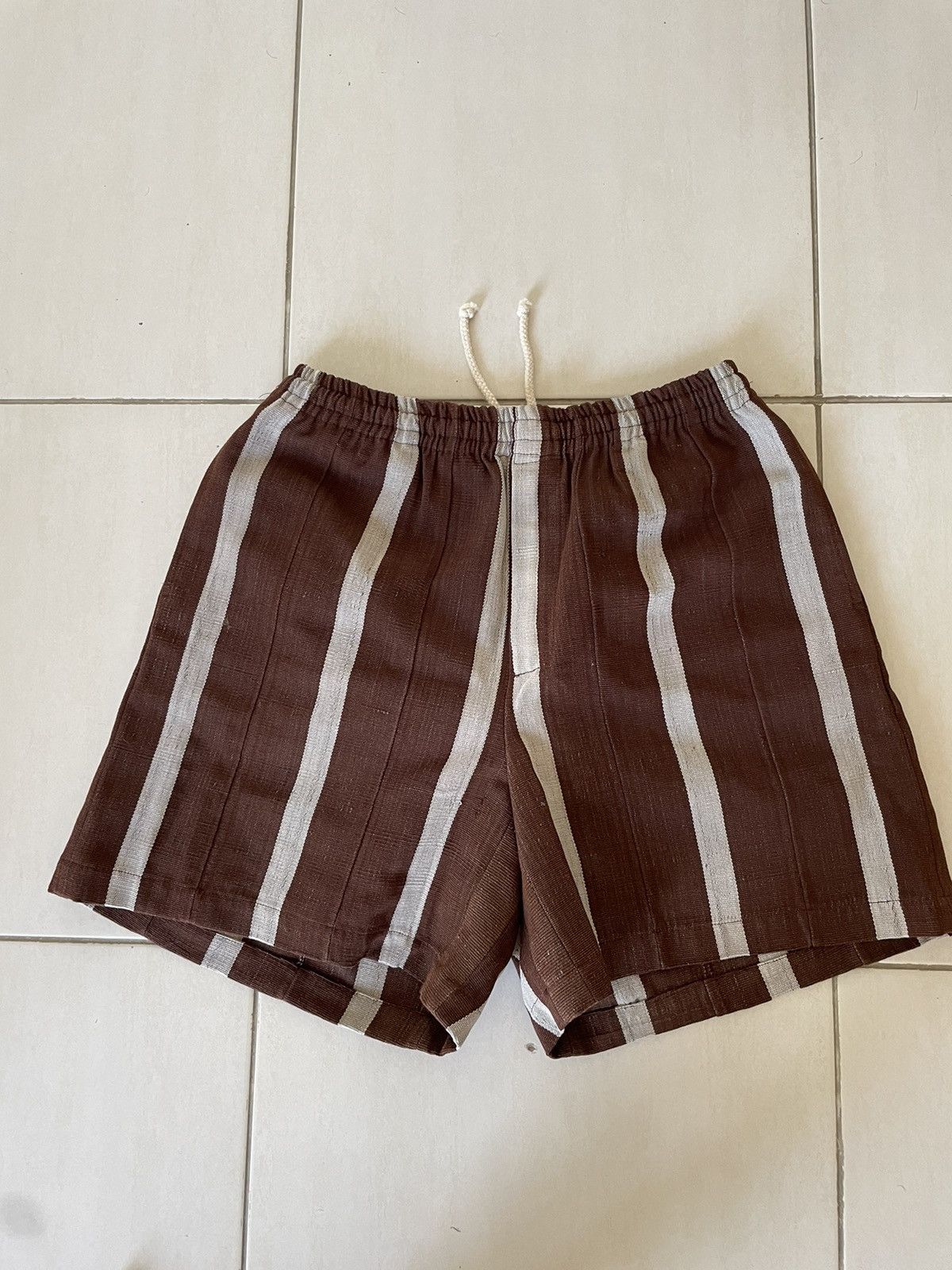 image of Bode Rugby Shorts in Brown, Men's (Size 32)