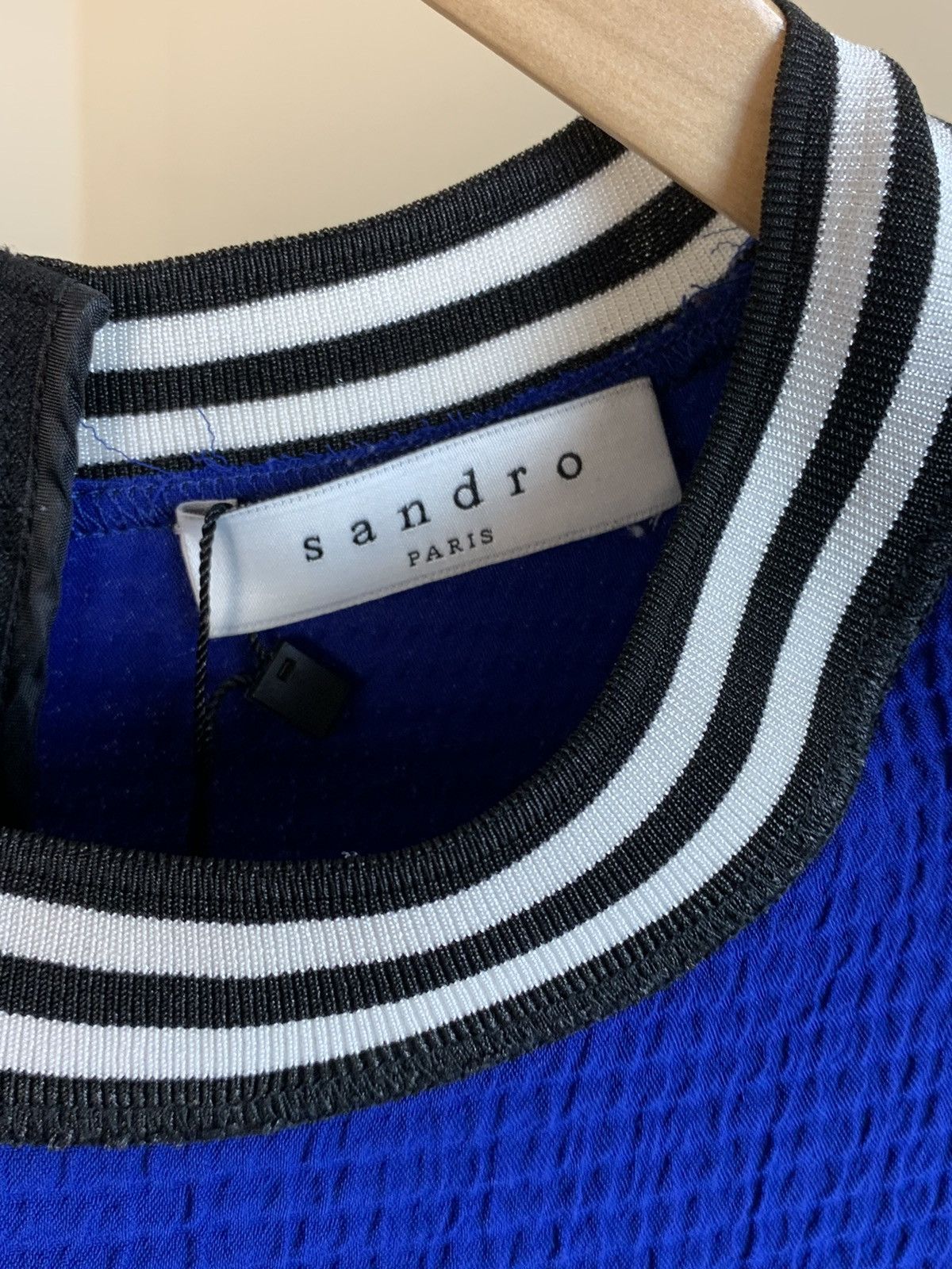 Sandro Sandro blue zip-up crop top Size S / US 4 / IT 40 - 3 Thumbnail