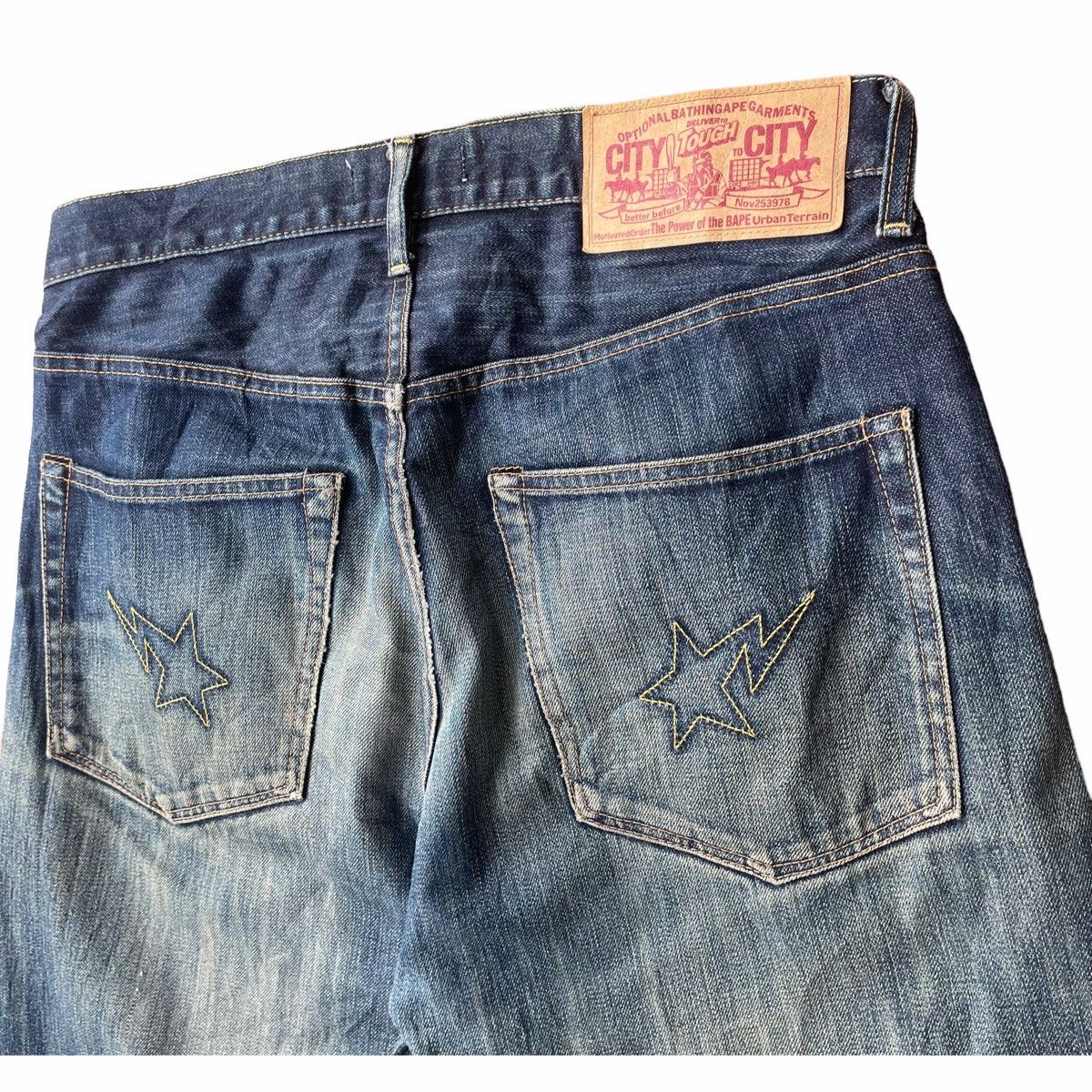 Bape × Nigo 💥BAPESTA DENIM JEAN PANT RAGULAR Size US 33 - 4 Thumbnail
