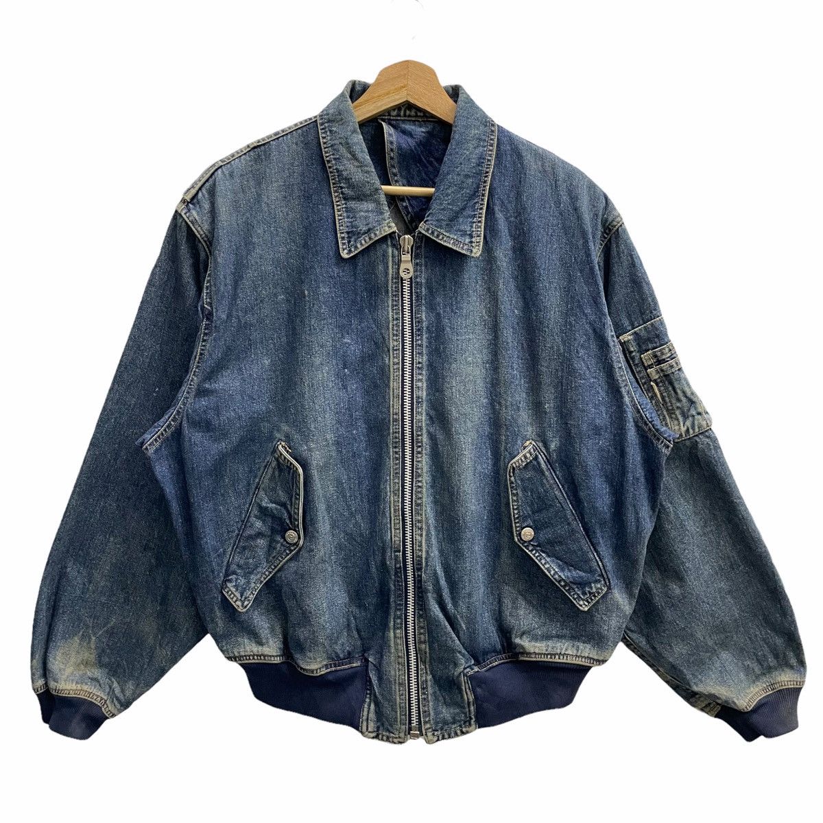 Other 💥 80s PER VERORAV NOUVA JAPAN DENIM BOMBER JACKET Size US L / EU 52-54 / 3 - 4 Thumbnail