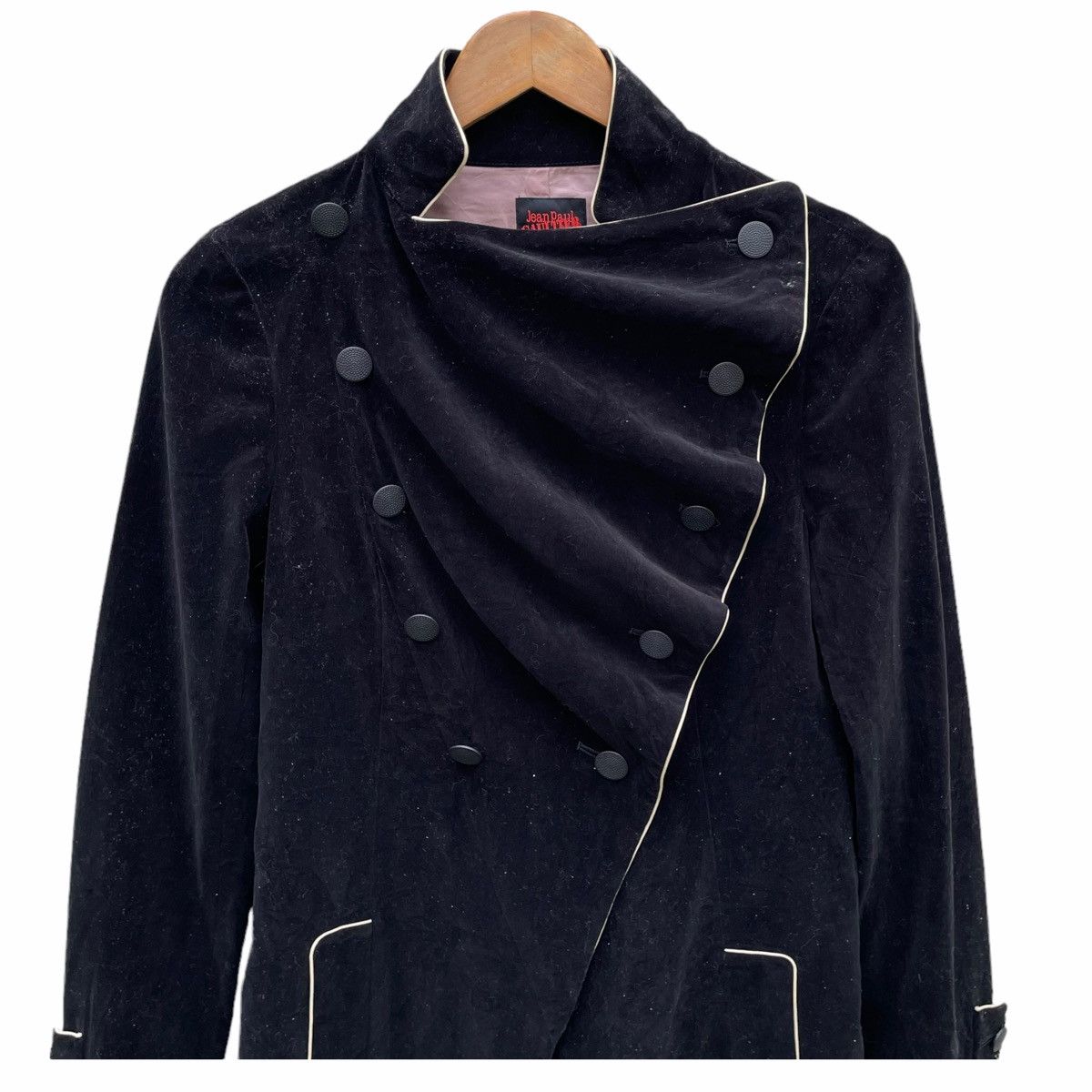 Jean Paul Gaultier × Vintage 💥90s JEAN PAUL GAULTIER Velvet Double Breast Long Jacket Size S / US 4 / IT 40 - 5 Thumbnail