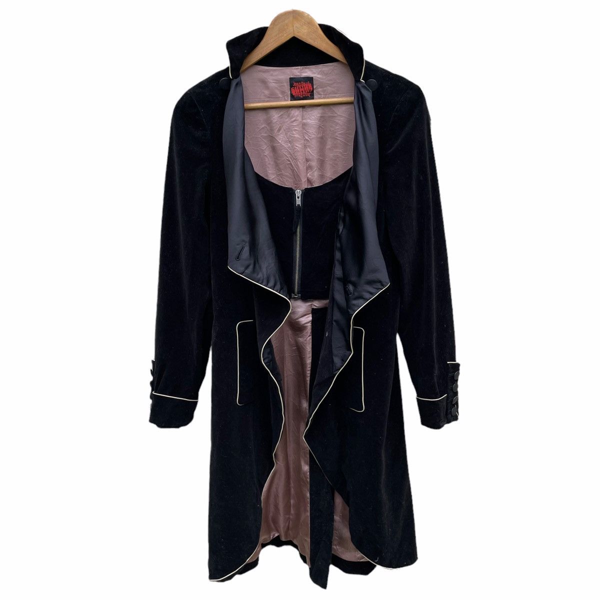 Jean Paul Gaultier × Vintage 💥90s JEAN PAUL GAULTIER Velvet Double Breast Long Jacket Size S / US 4 / IT 40 - 6 Thumbnail