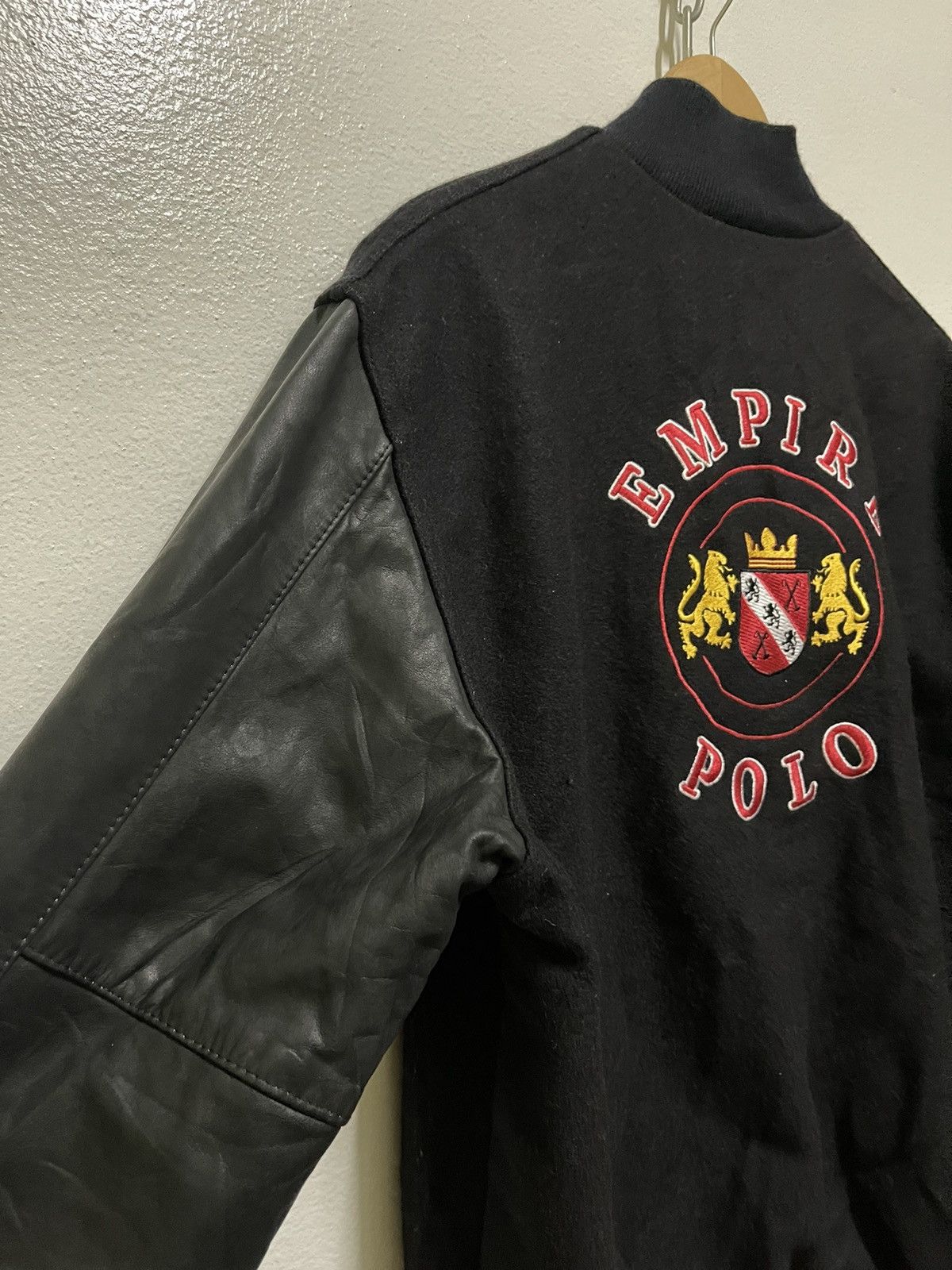 Holloway × Vintage Holloway Empire Polo Varsity Wool Leather Lettermen Jacket Size US L / EU 52-54 / 3 - 9 Thumbnail
