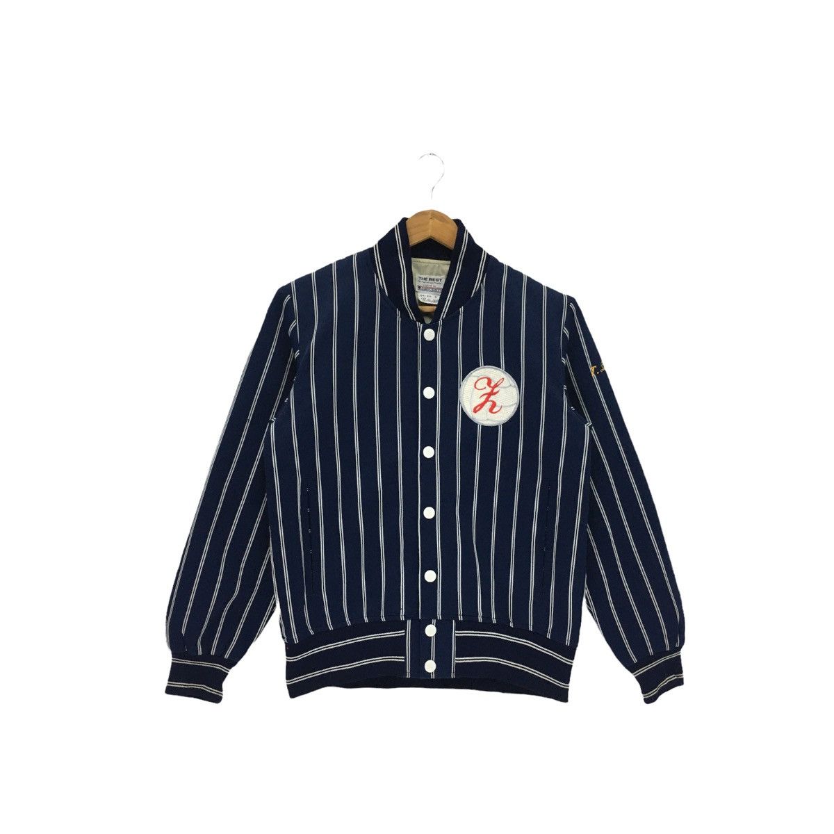Vintage Descente Small Logo Stripes Baseball Jacket