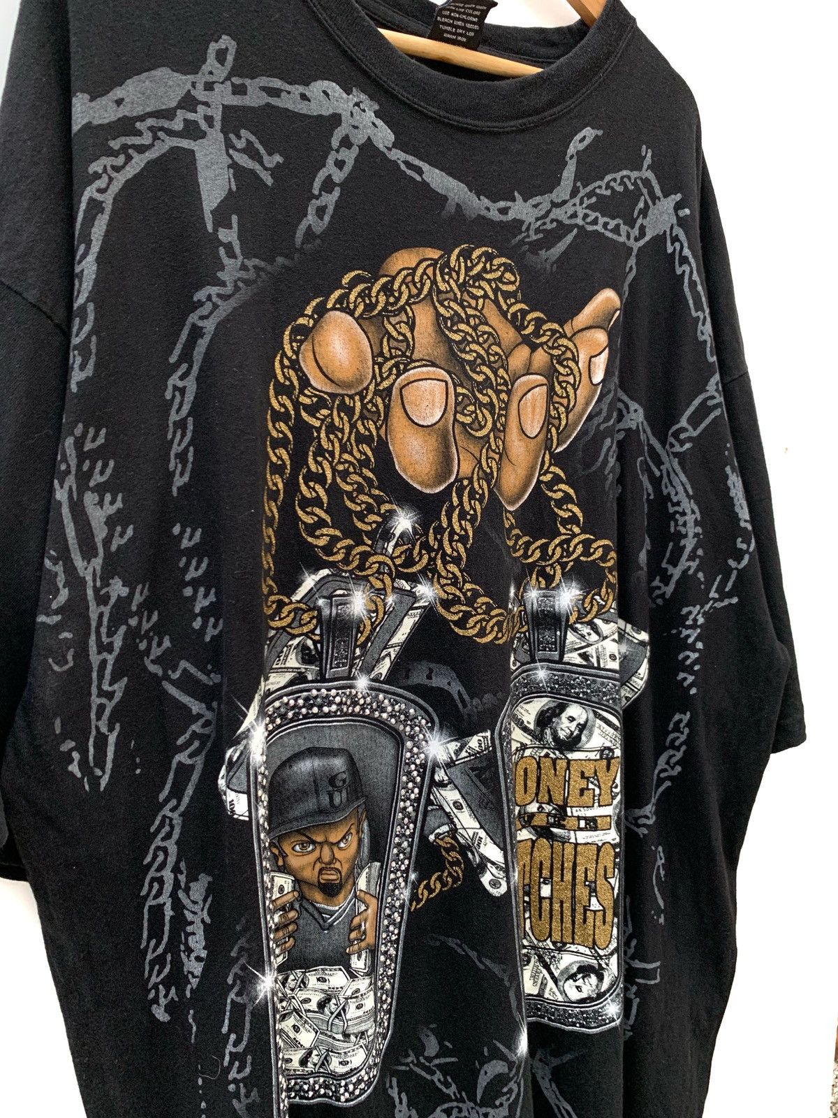 Band Tees 🔥BIG SIZE 4XL🔥Money Bitches Big Print Black Tee Size US XXL / EU 58 / 5 - 5 Thumbnail