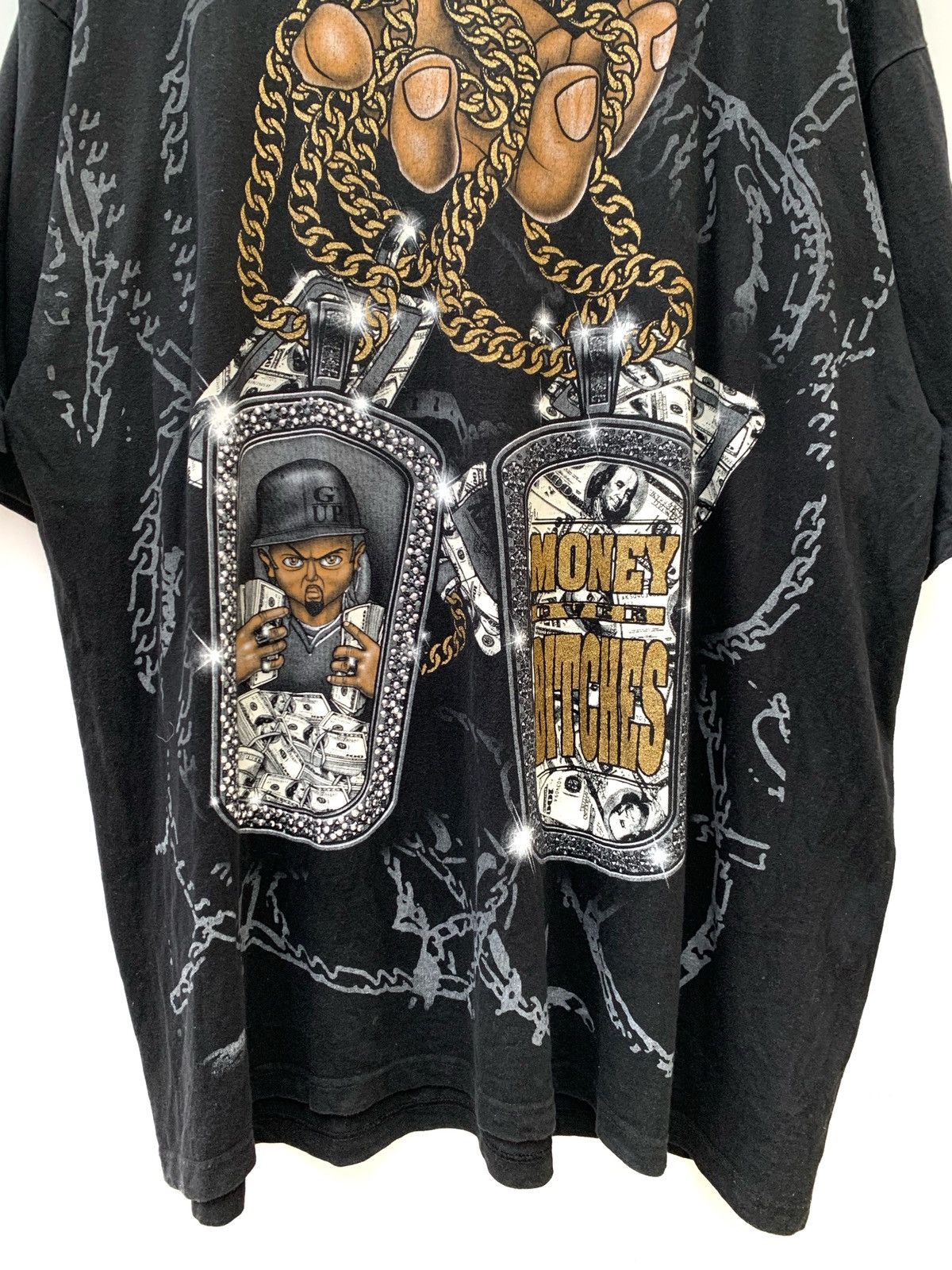 Band Tees 🔥BIG SIZE 4XL🔥Money Bitches Big Print Black Tee Size US XXL / EU 58 / 5 - 2 Thumbnail